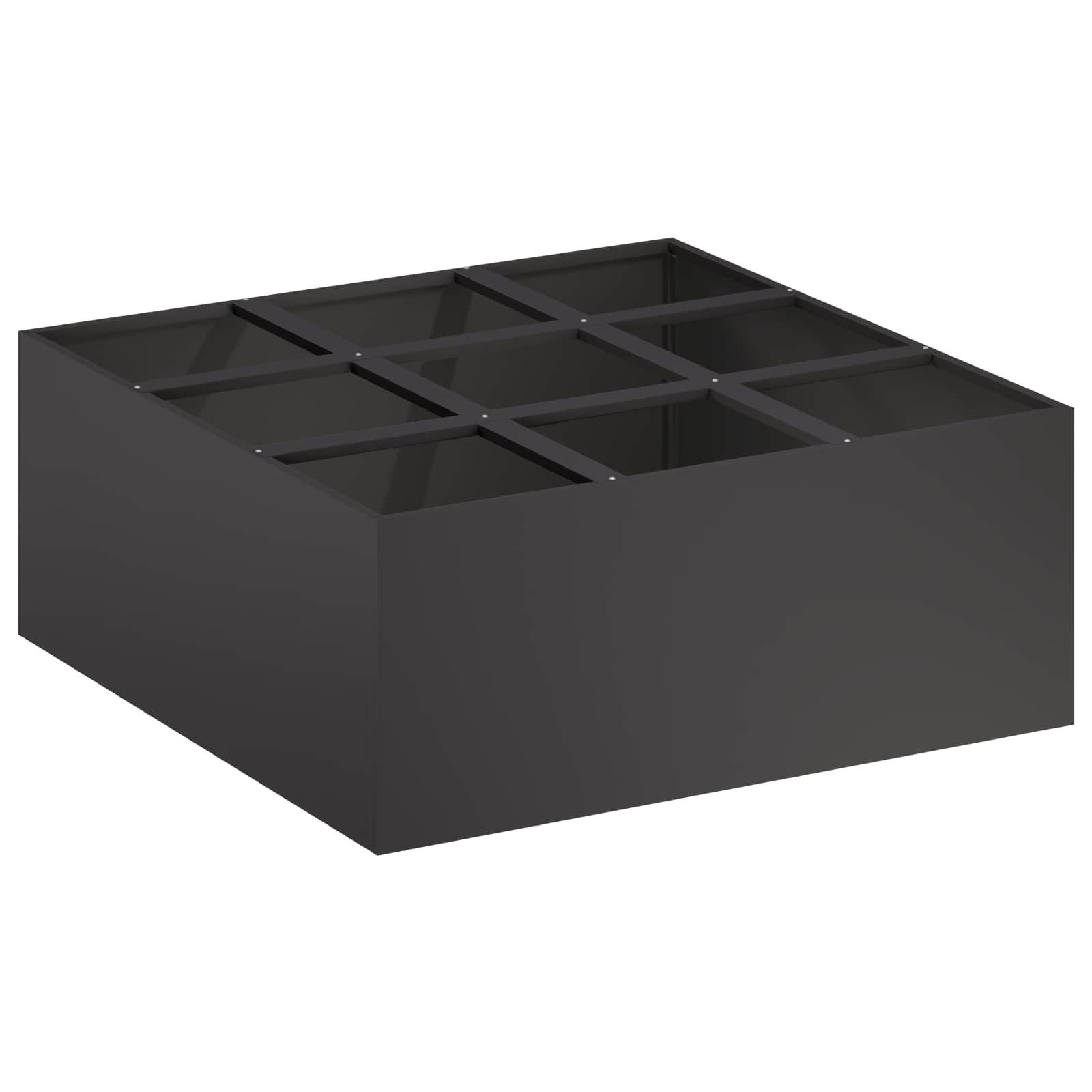 vidaXL Blumentopf Garten-Pflanzgefäß Schwarz 100 x 100 x 40 cm (1 St)