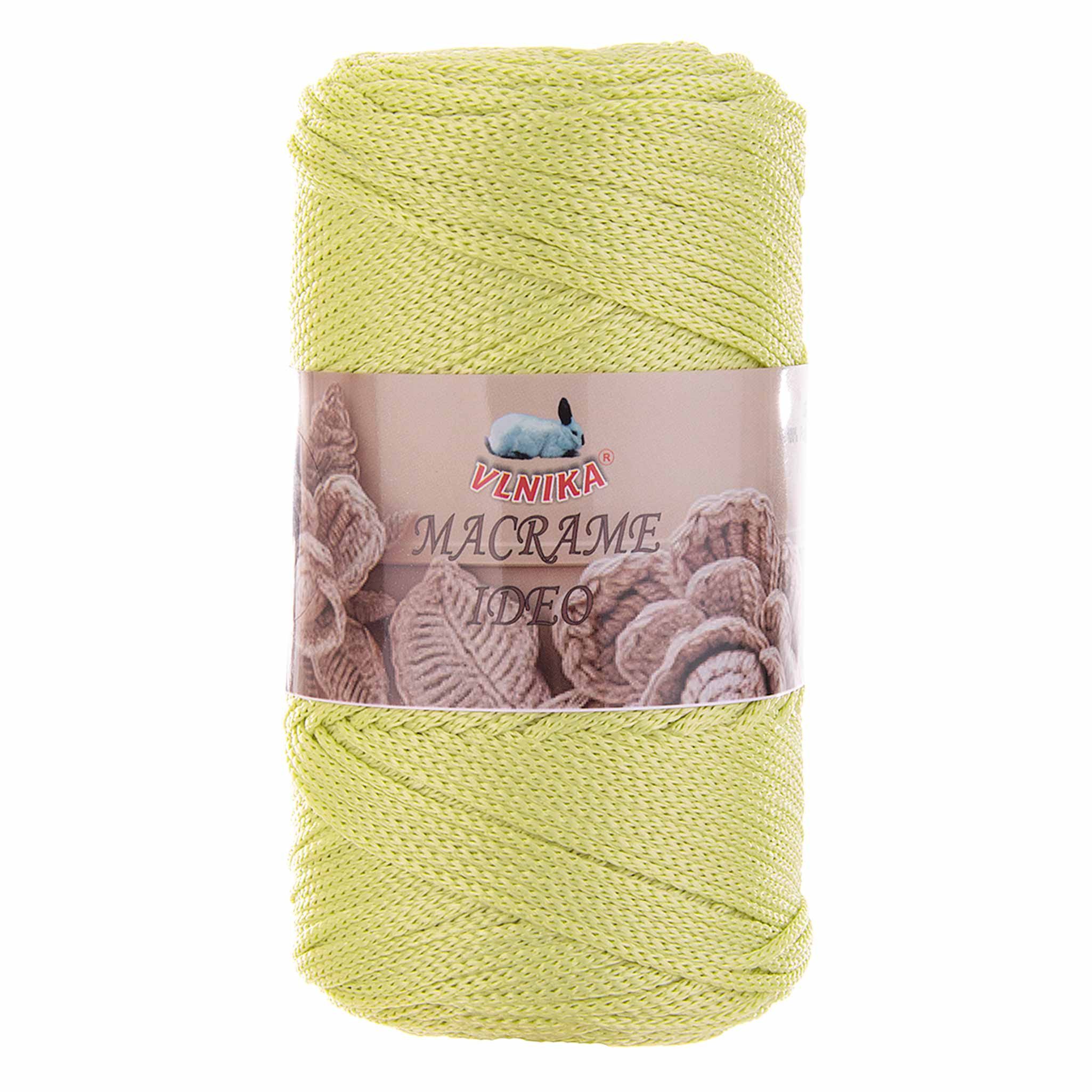 maDDma 4 x 250g Strickgarn Macrame Ideo Unifarben Häkelgarn Flechtgarn Häkelwolle, 1000 m (Sparpaket (4 Knäuel je 250g), pastellgelb
