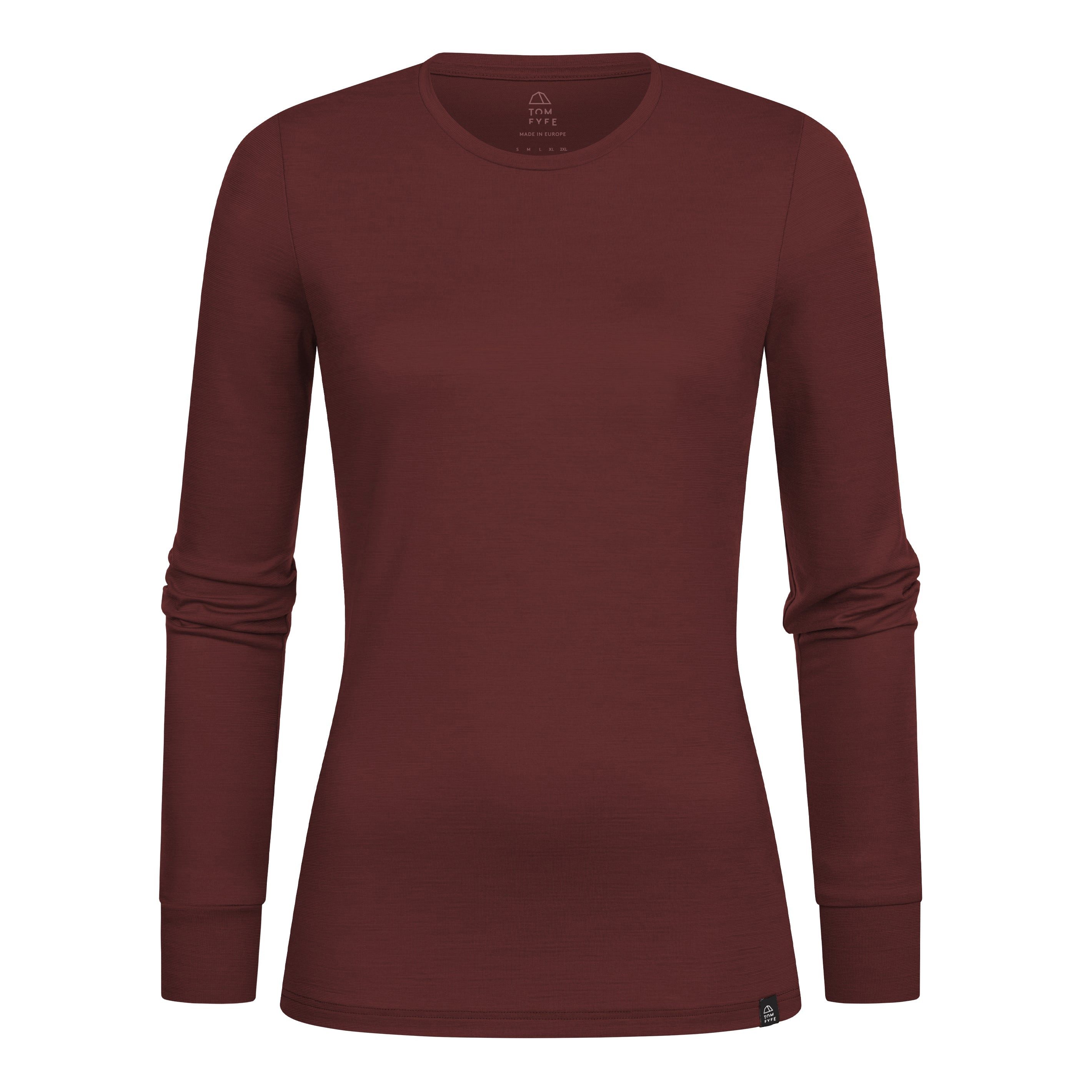 Tom Fyfe Longsleeve TOM FYFE Merino Longsleeve Damen Burgundy / 2XL
