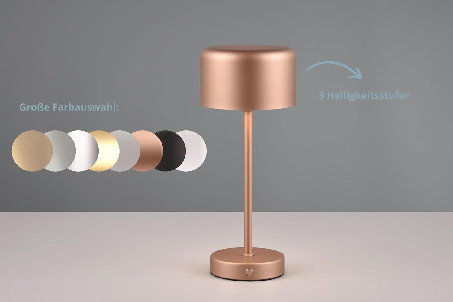 lightling LED Tischleuchte Julien, Touchfunktion, LED fest integriert, Warmweiß, IP20, per Touch dimmbar