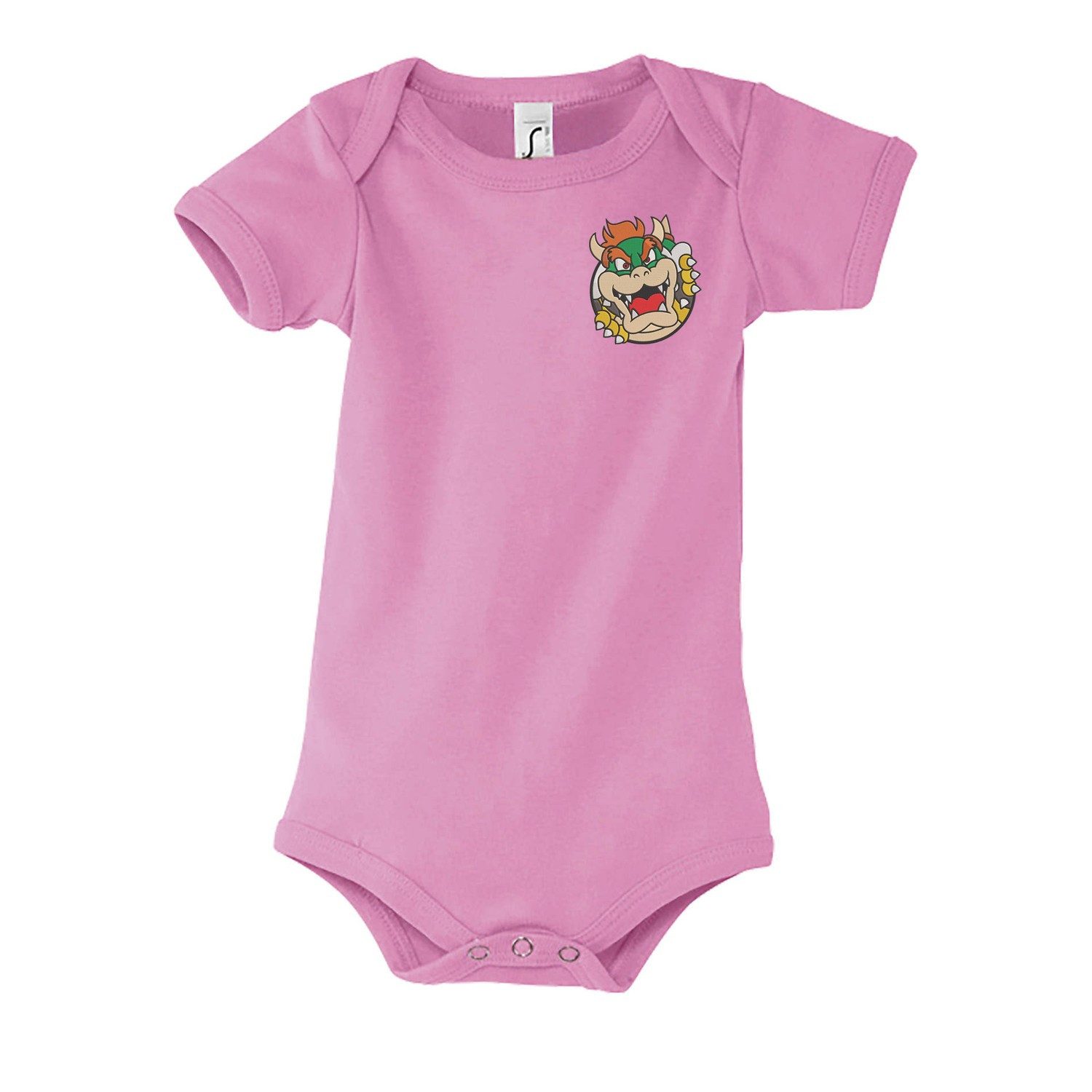 Blondie & Brownie Strampler Baby Kurzarmbody mit Drachenkopf Brustmotiv und Druckknöpfen (Einzelartikel) Drachenblick Monster Kurzarmbody