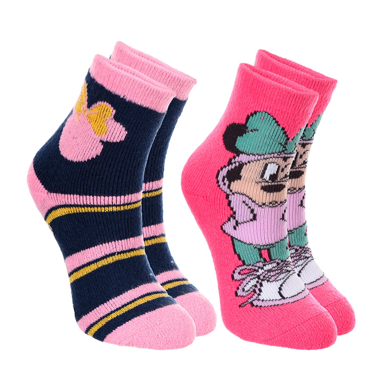 Disney Minnie Mouse ABS-Socken Mädchen Kinder 2 Paar ABS Stoppersocken Hausschuhsocken (2-Paar)