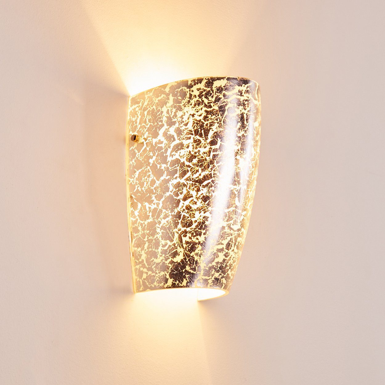 mit Wandlampe ohne Wandspot Up&Down-Effekt, Glas Leuchtmittel, »Abriola« in Lichteffekt hofstein Wandleuchte 1xE27, mit Silber, aus