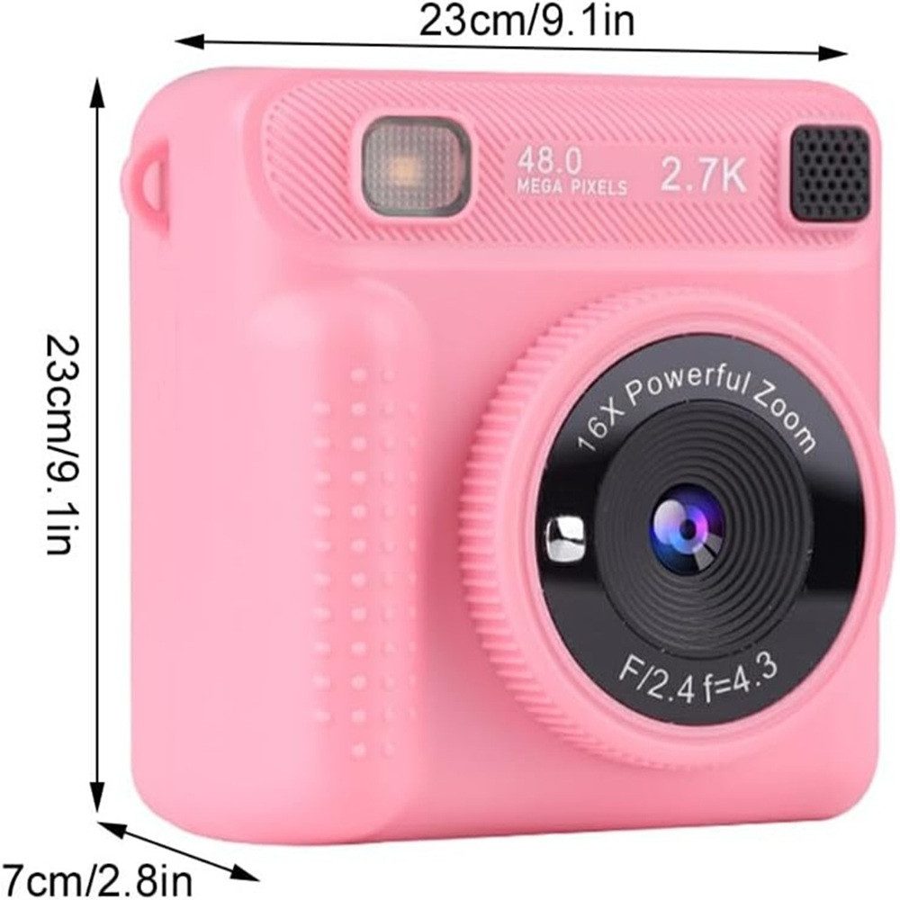 SpionProfi Kinder Sofortbildkamera Selfie Digitalkamera Haus Kamera Junge Mädchen Sofortbildkamera (48 MP, FULL HD 1080p Sofortbildkamera - Foto, Video, Musik, Spiele)