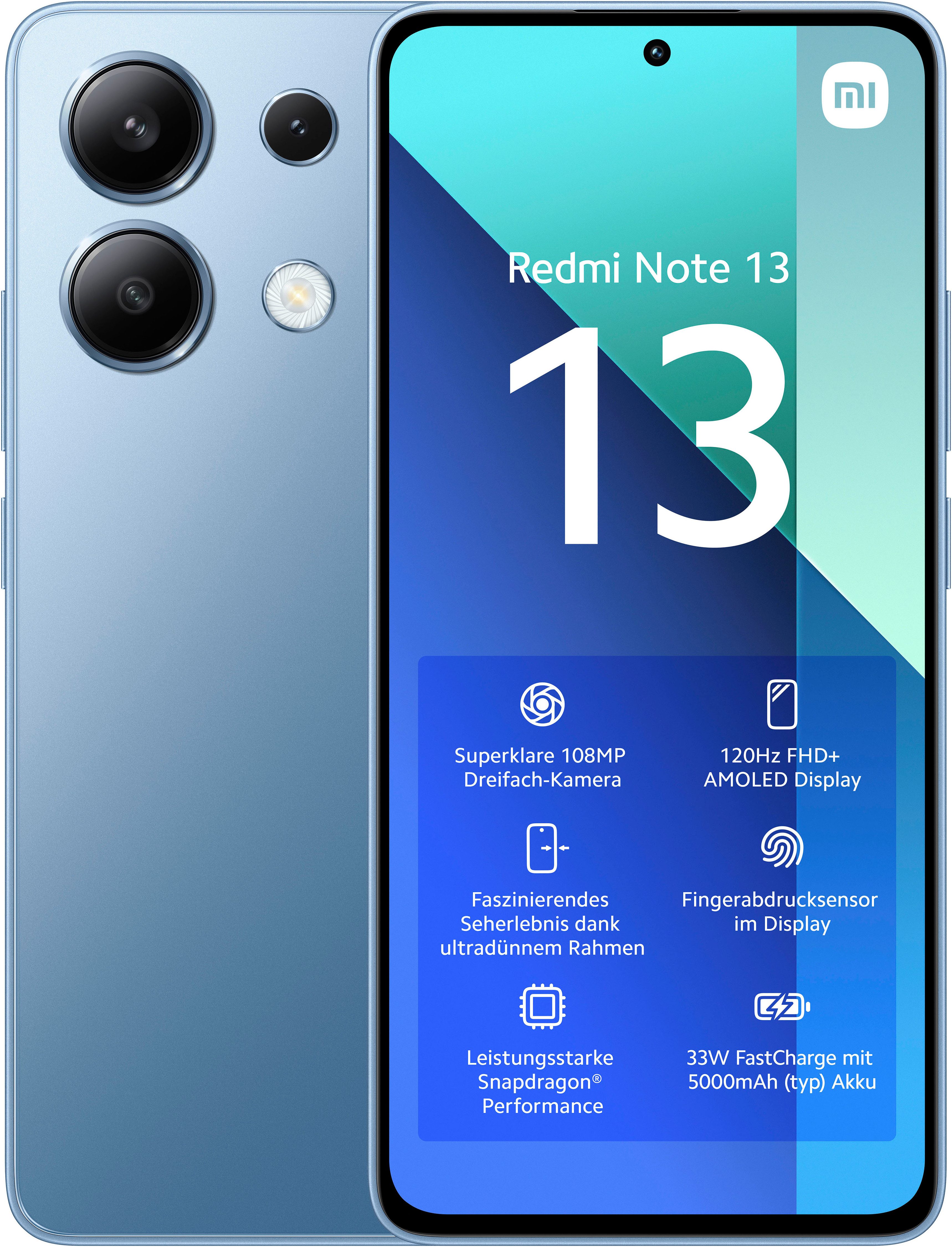 Xiaomi Redmi Note 13 8+128 GB Smartphone (16,94 cm/6,67 Zoll, 128 GB Speicherplatz, 108 MP Kamera)