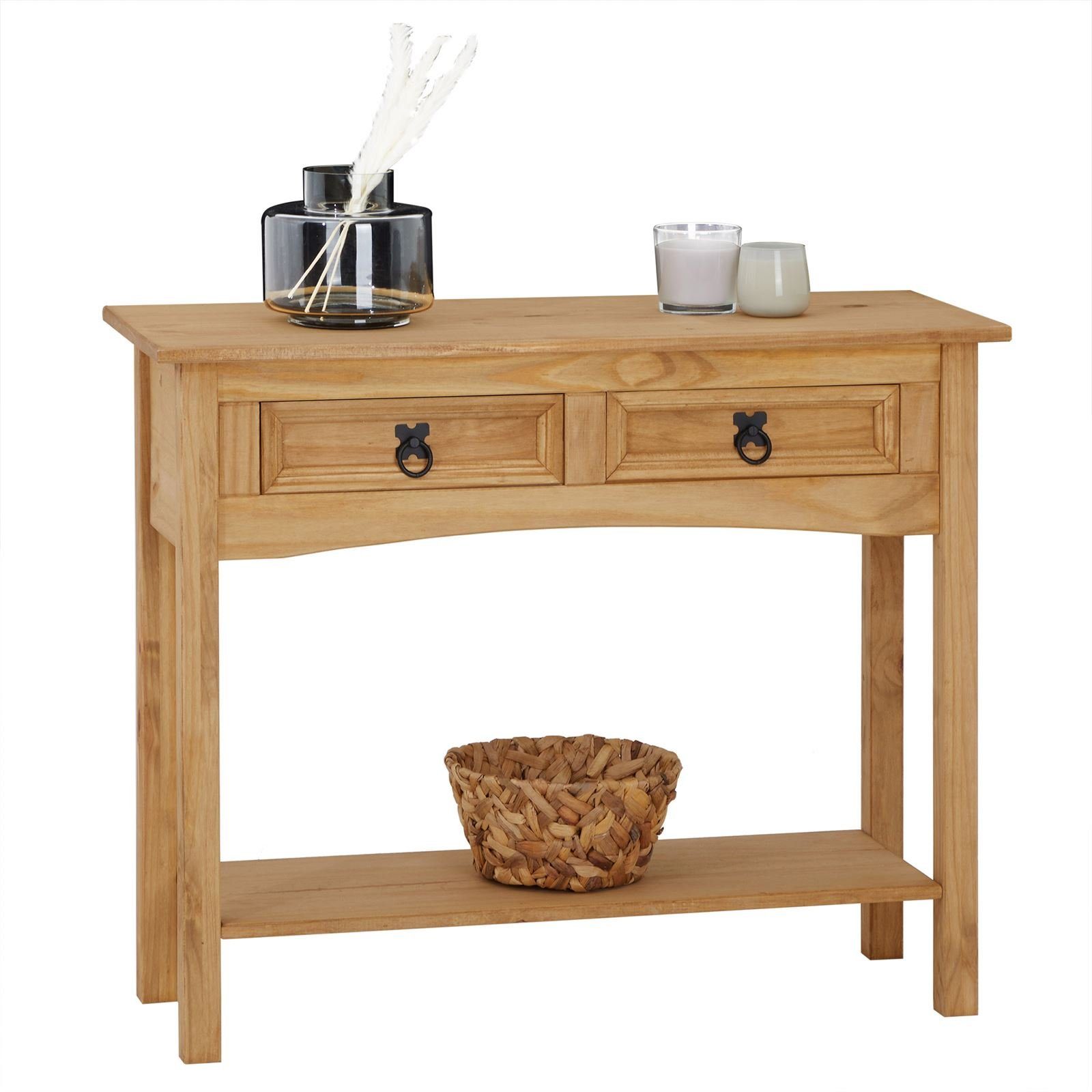 CARO-Möbel Konsolentisch SALSA, Schmaler Flurtisch mit 2 Schubladen und Abl günstig online kaufen