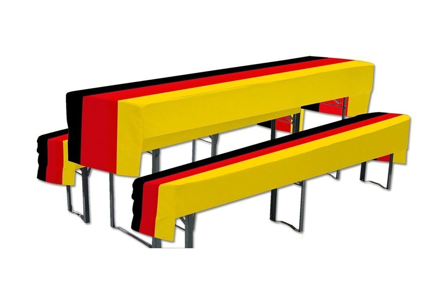 KAWOLA Bankauflage DEUTSCHLAND, (3 St), Bierbank-Bezug WM / EM Husse, schwarz rot gold