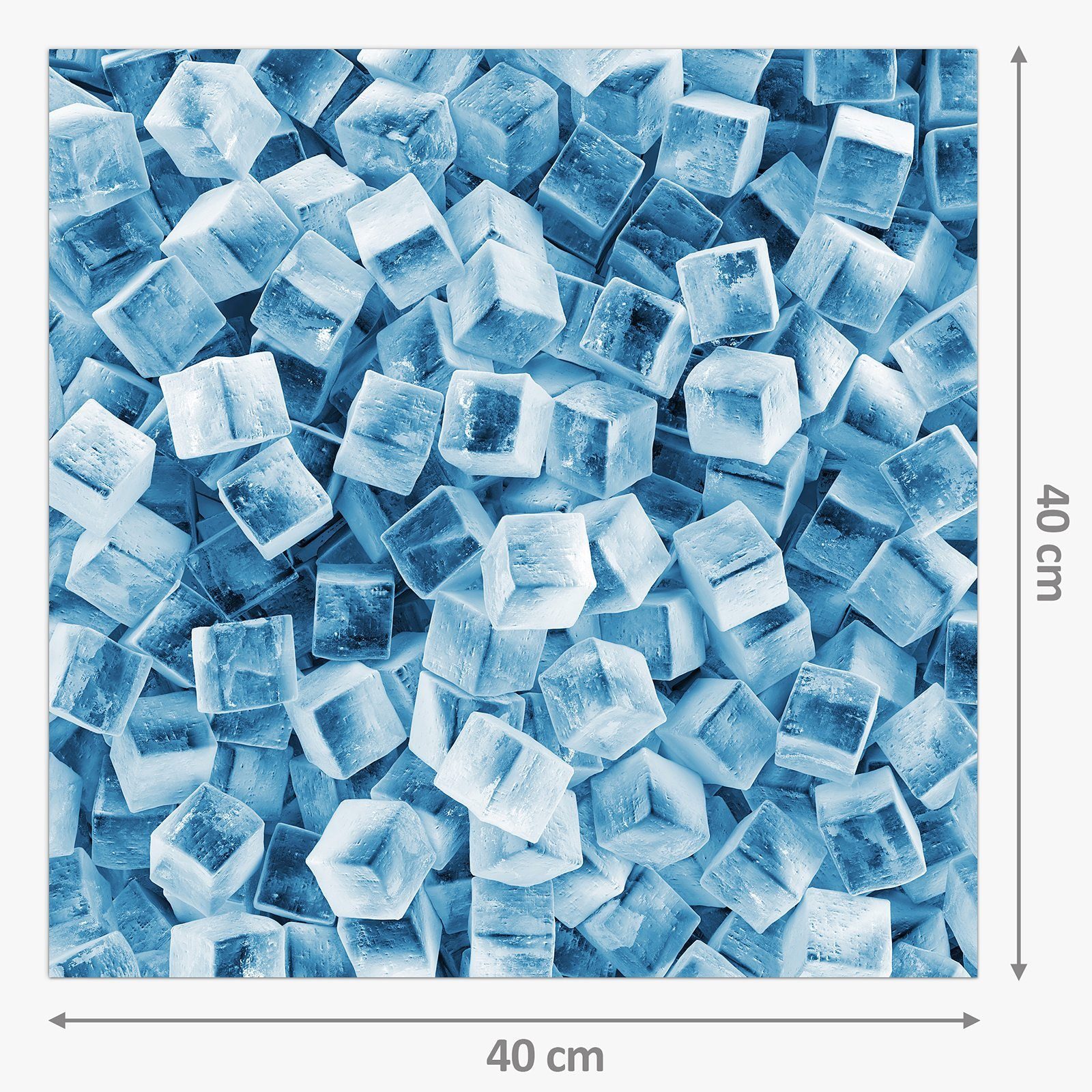 Primedeco Küchenrückwand Küchenrückwand Spritzschutz Eiswürfeln Meer Motiv mit Glas aus