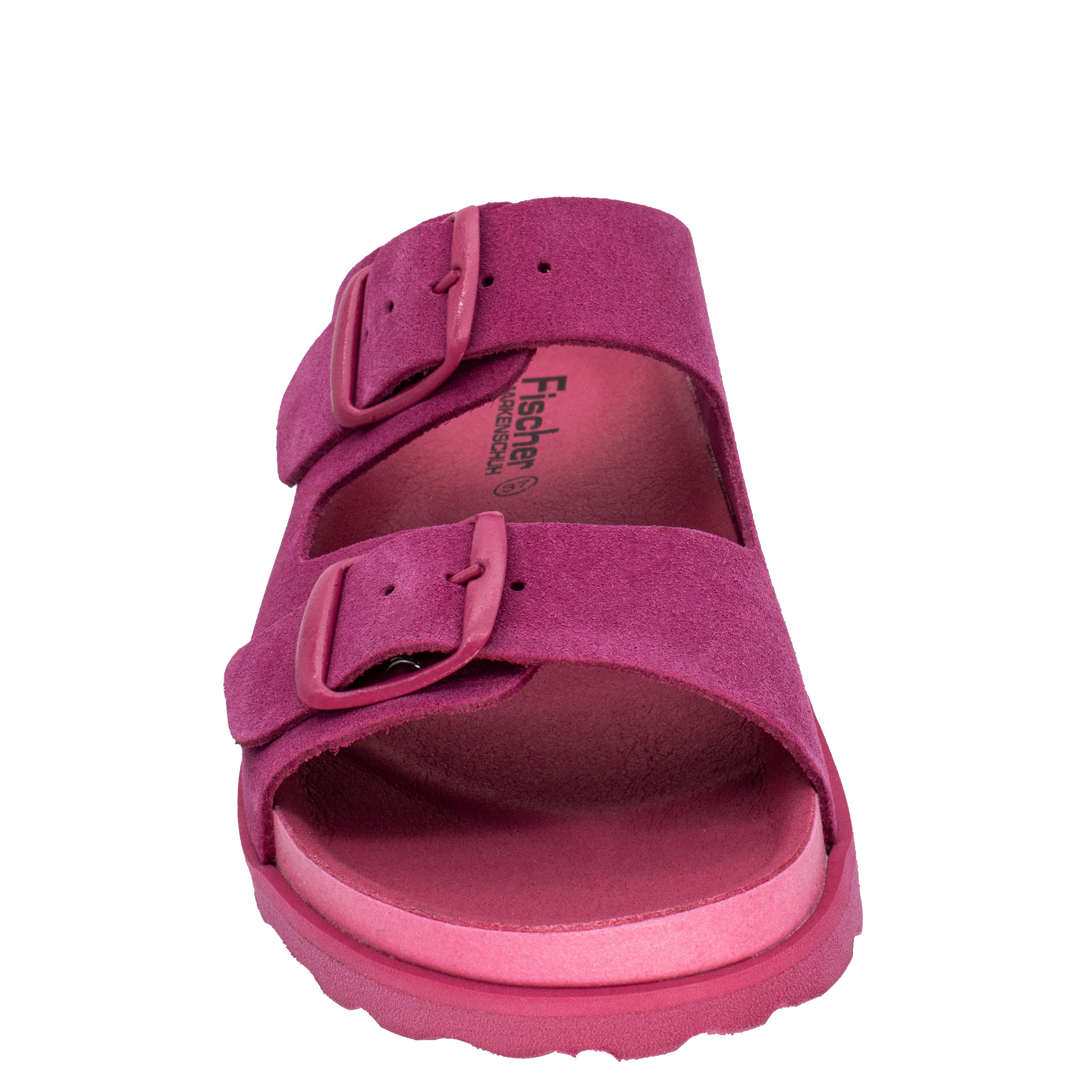 Fischer-Markenschuh Alma Pantolette aus Veloursleder, mit verstellbaren Schnallen, ergonomisches Fußbett – Bild 4 von 5