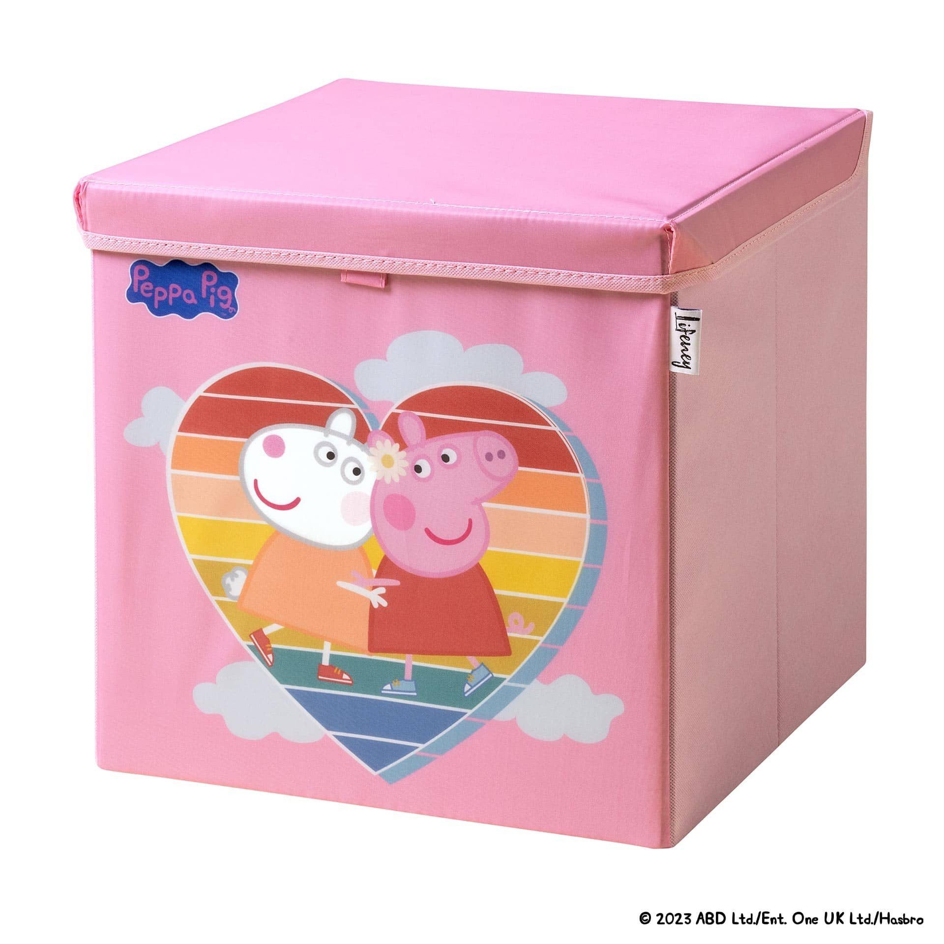 Lifeney Aufbewahrungsbox Peppa Wutz Aufbewahrungsbox mit Deckel – 33 x 33 x 33 cm