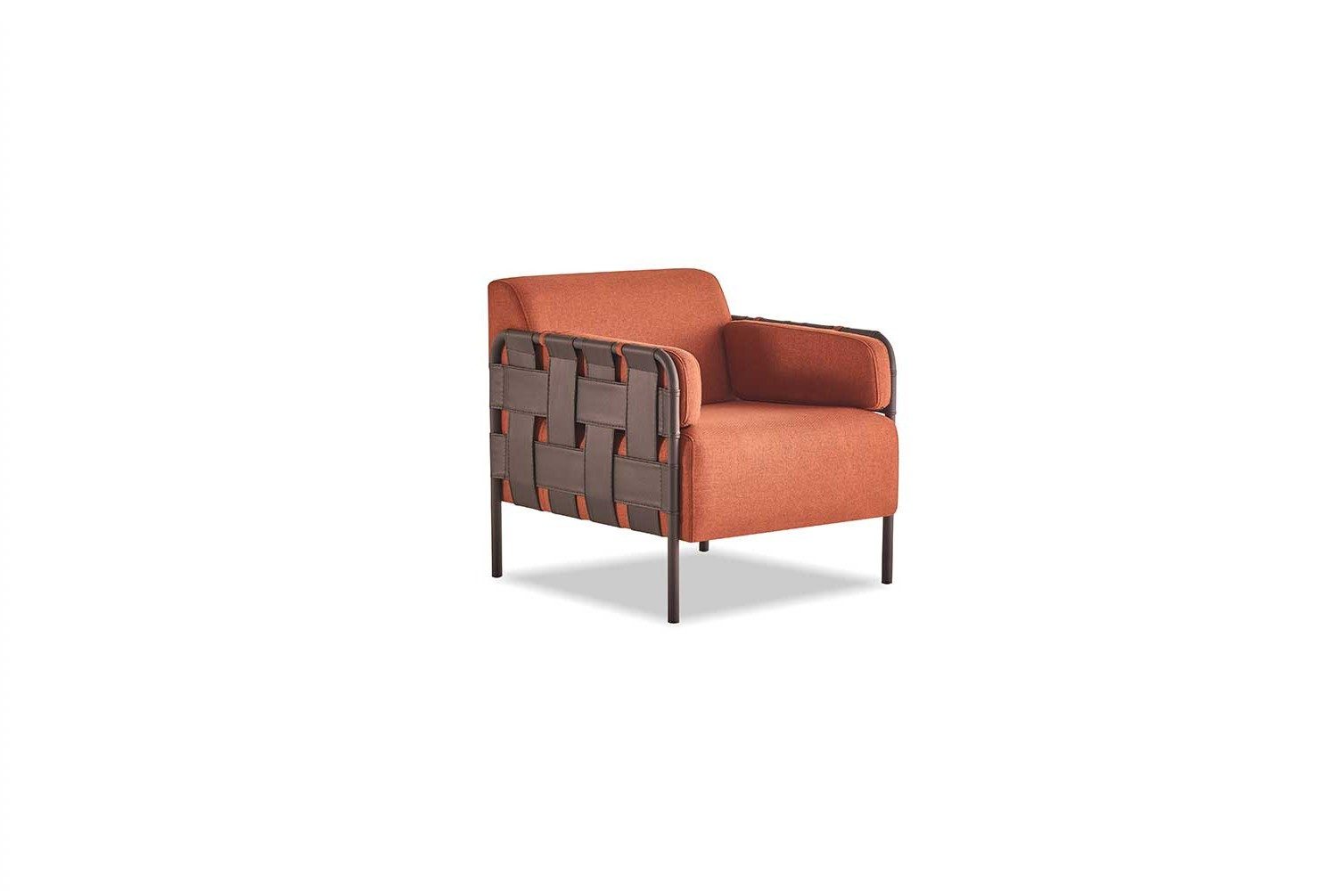 Xlmoebel Sessel Lehn Orange Textil Modern 1-Sitzer Weich Leder (1-St., 1-Sitzer), Made in Europa