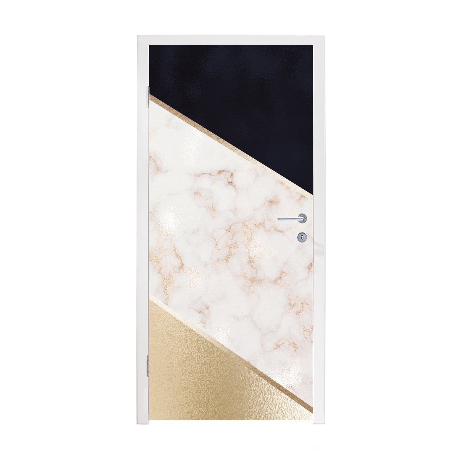Marmor St), Gold Rosa, - 75x205 cm MuchoWow (1 Türtapete Türaufkleber, Fototapete - Matt, für Tür, bedruckt,