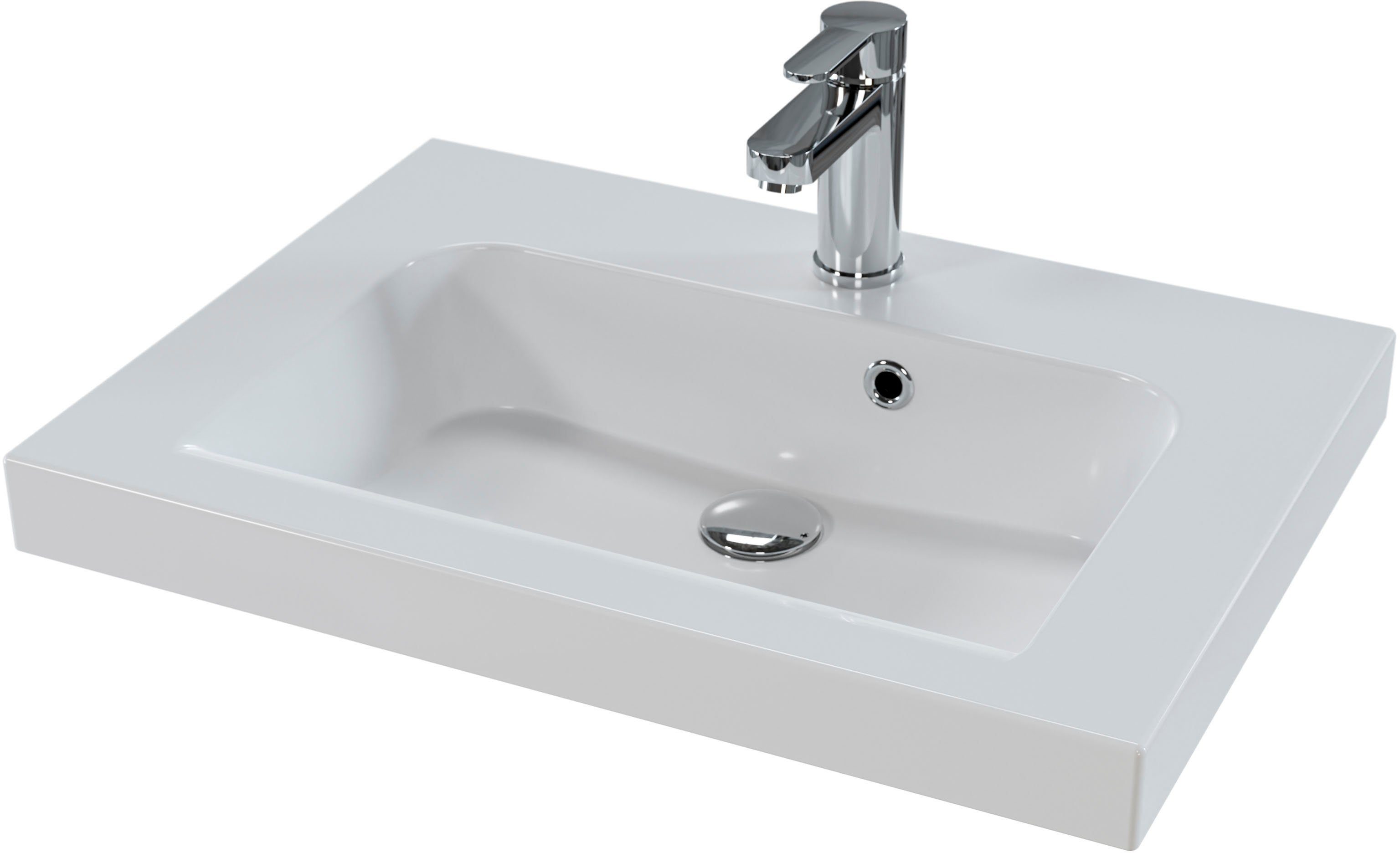 Saphir Waschtisch Serie Balto Mineralmarmor-Waschtisch mit Unterschrank, 64,4 cm breit (2-St), Waschplatz mit 2 Schubladen, Badschrank in verschiedenen Ausführungen