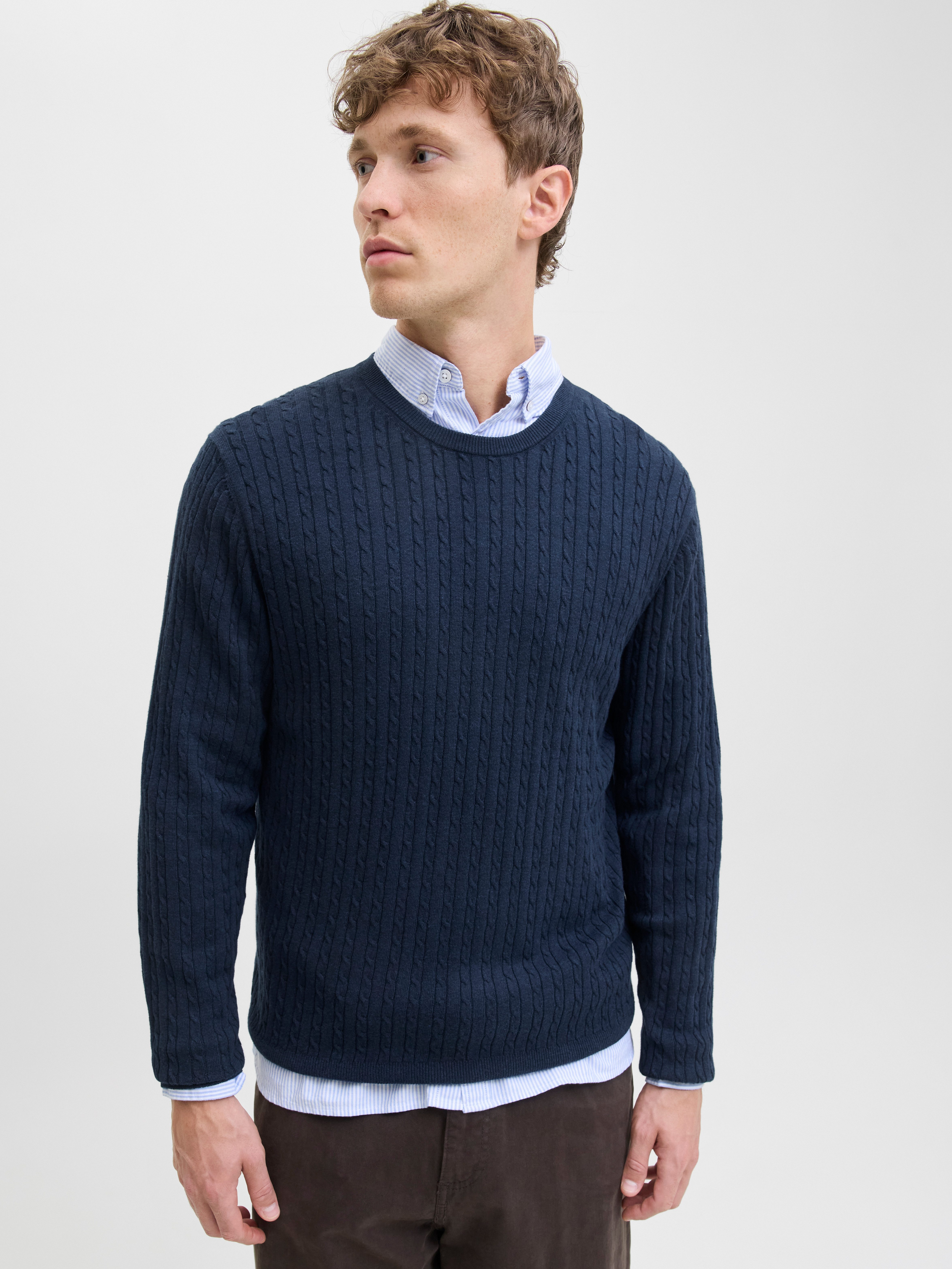Jack & Jones Strickpullover JJEEMIL KNIT CABLE CREW NECK NOOS günstig online kaufen