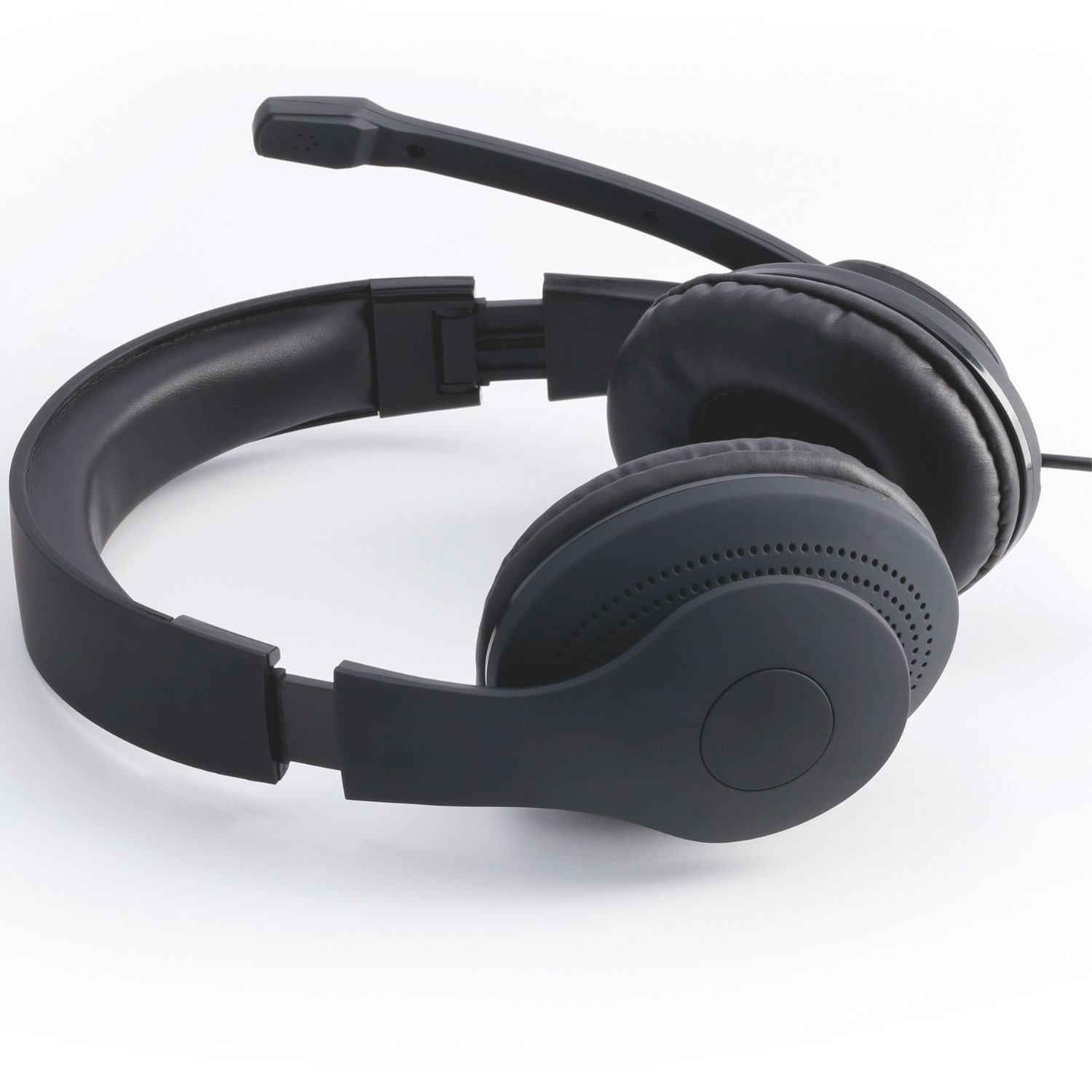 Hama Office Over-Ear Headset 2x 3,5mm Stereo Schwarz PC-Headset (Mikrofon, PC Büro Kophörer Mikrofon Mikro Kopfbügel 2m Kabel Fernbedienung)