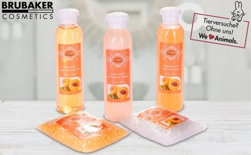 BRUBAKER Pflege-Geschenkset 2 in 1 Pflegeset Pfirsich & Vanilla Rose Minze - Wellness Set, 15-tlg., Damen Dusch- und Badeset - Frauen Beauty Geschenkset mit Dekoration