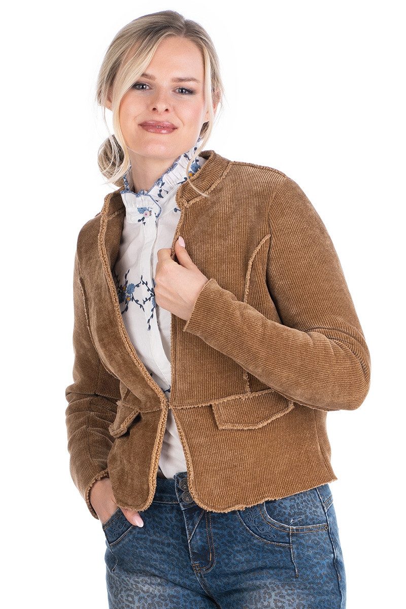 Hangowear Trachtenstrickjacke Trachtenjacke Damen - FIRENZE CORD - hellbraun