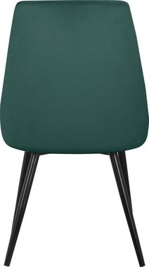 INOSIGN Esszimmerstuhl Malio (Set, 2 St), eleganter Stuhl mit Rücken und Sitzpolster und schwarzen Metallbeinen