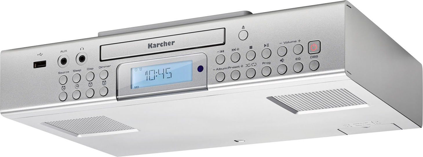 Karcher RA 2050 Küchen-Radio (UKW mit RDS, 3 W, CD/MP3 Player, USB, Ladefunktion, Kochtimer, Küchenunterbauradio)