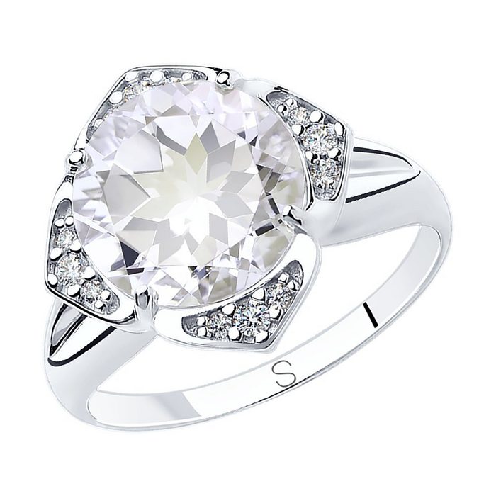 Zolotoy Silberring Damen Ring Bergkristall Zirkonia 92011817 925 Sterling Silber (1-tlg) Fingerring Silberschmuck für Damen