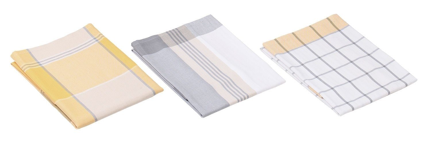 Gözze Geschirrtuch Geschirrtücher 3er KITCHEN, Gelb, günstig online kaufen