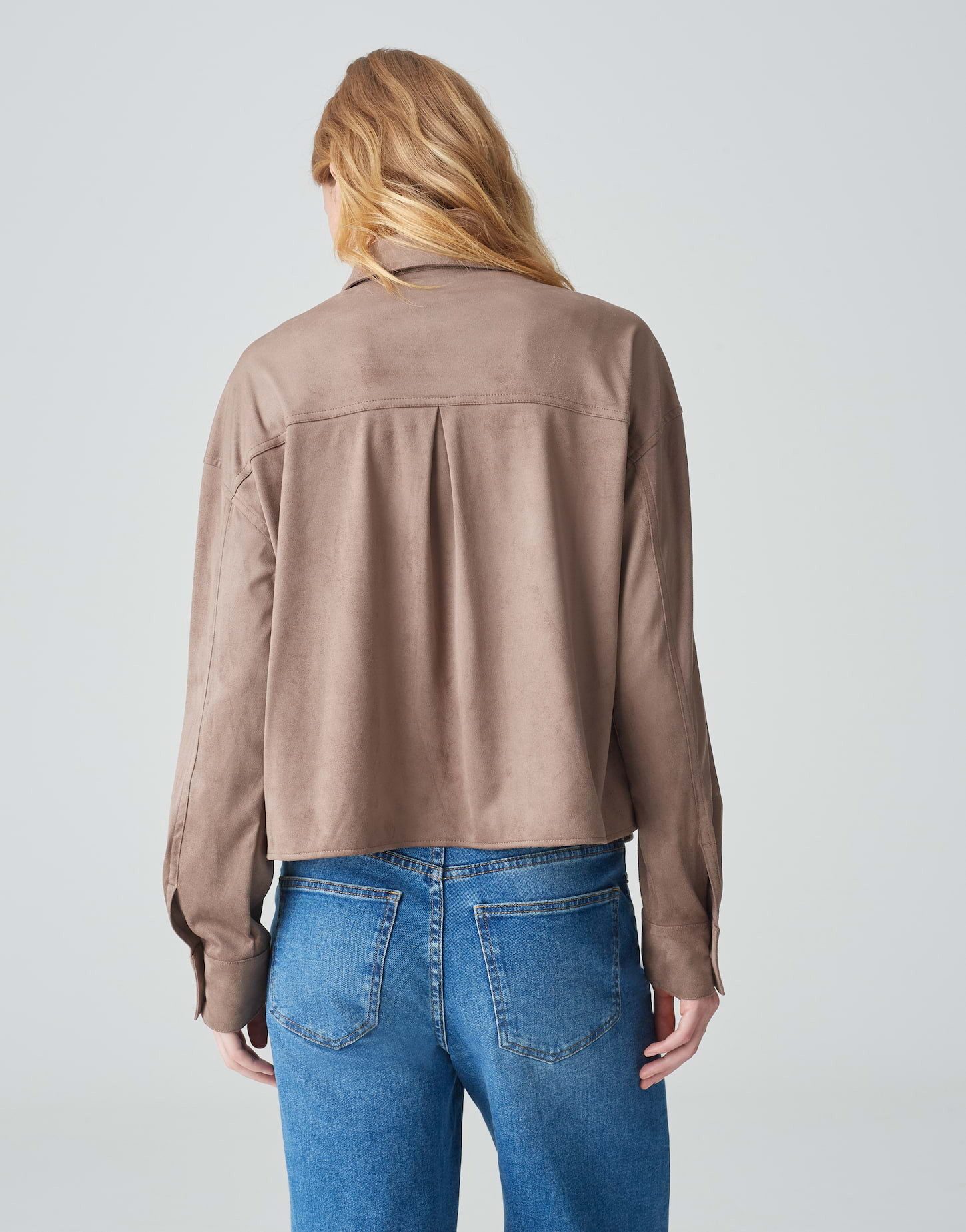 OPUS Hemdbluse Hemdbluse FONTEGA Regular in Veloursleder-Optik