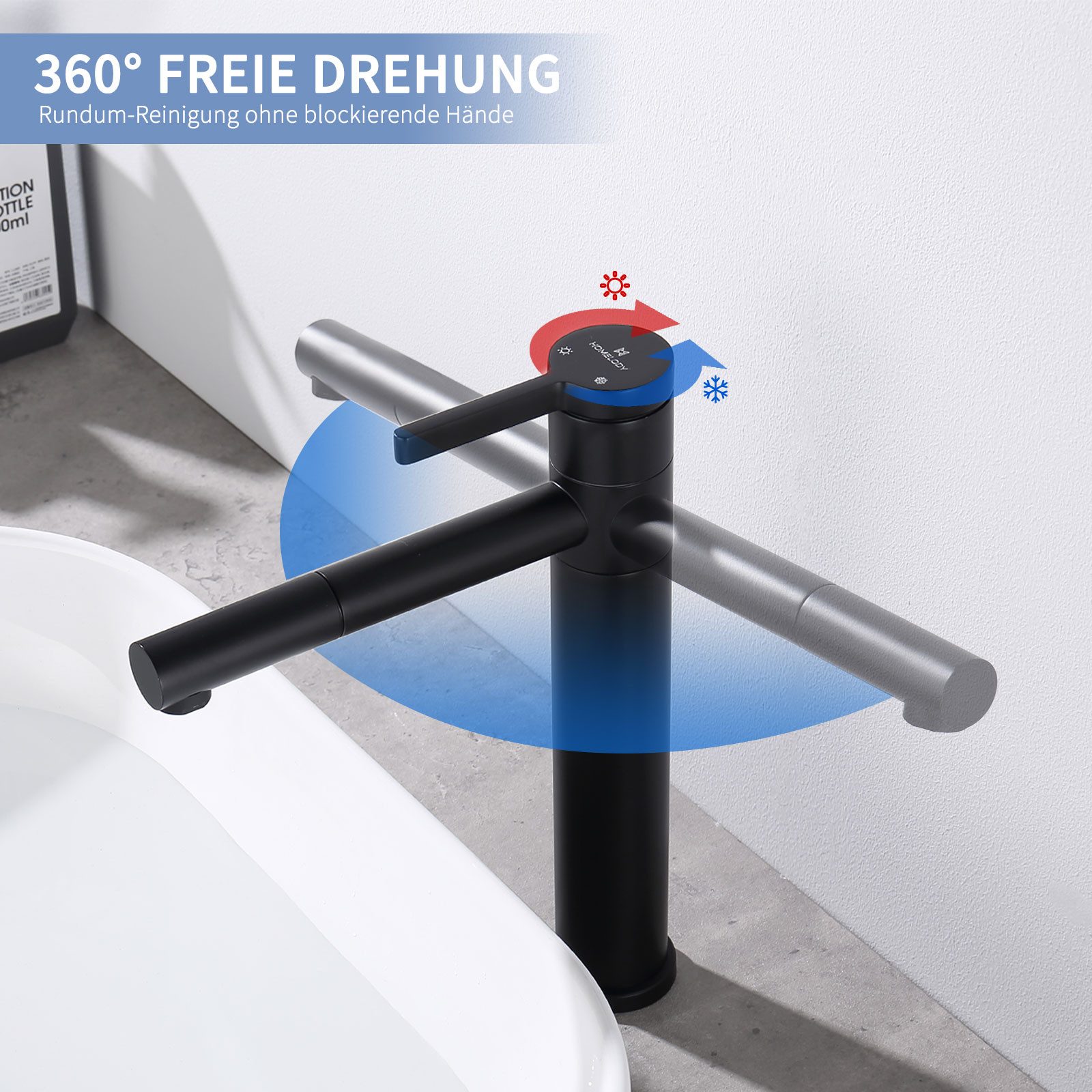 HOMELIVE Badarmatur 360° Drehung Waschtischarmatur Bad günstig online kaufen