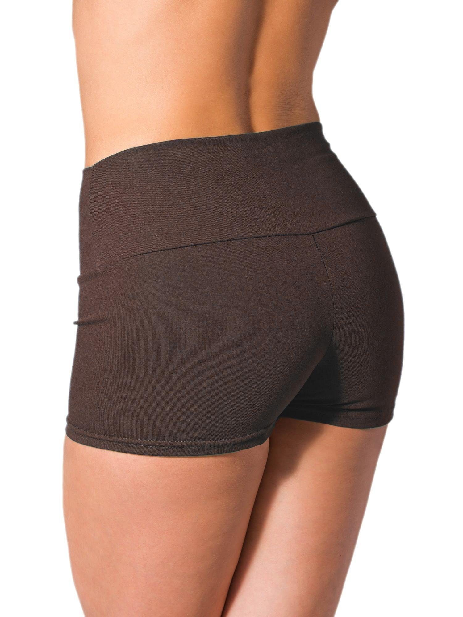 Alkato Yogashorts Alkato Damen Shorts mit Hohem Bund Hotpants Radlerhose Long Shorts