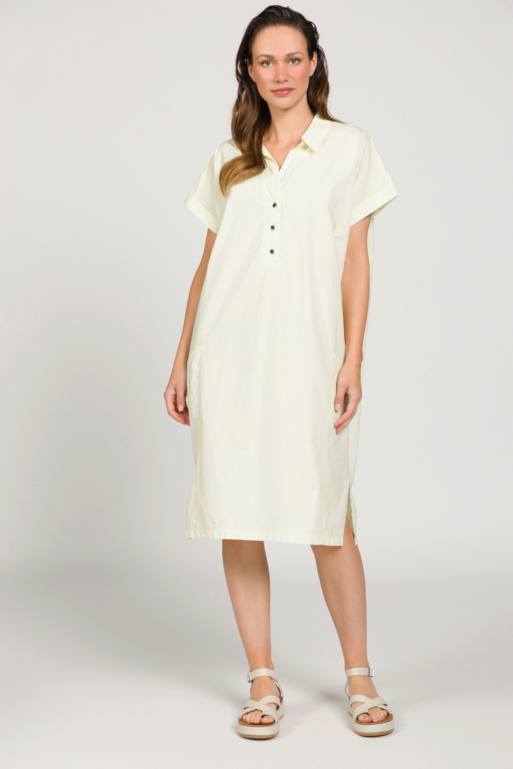 Gina Laura Hemdblusenkleid Hemdblusen-Kleid oversized Hemdkragen Halbarm