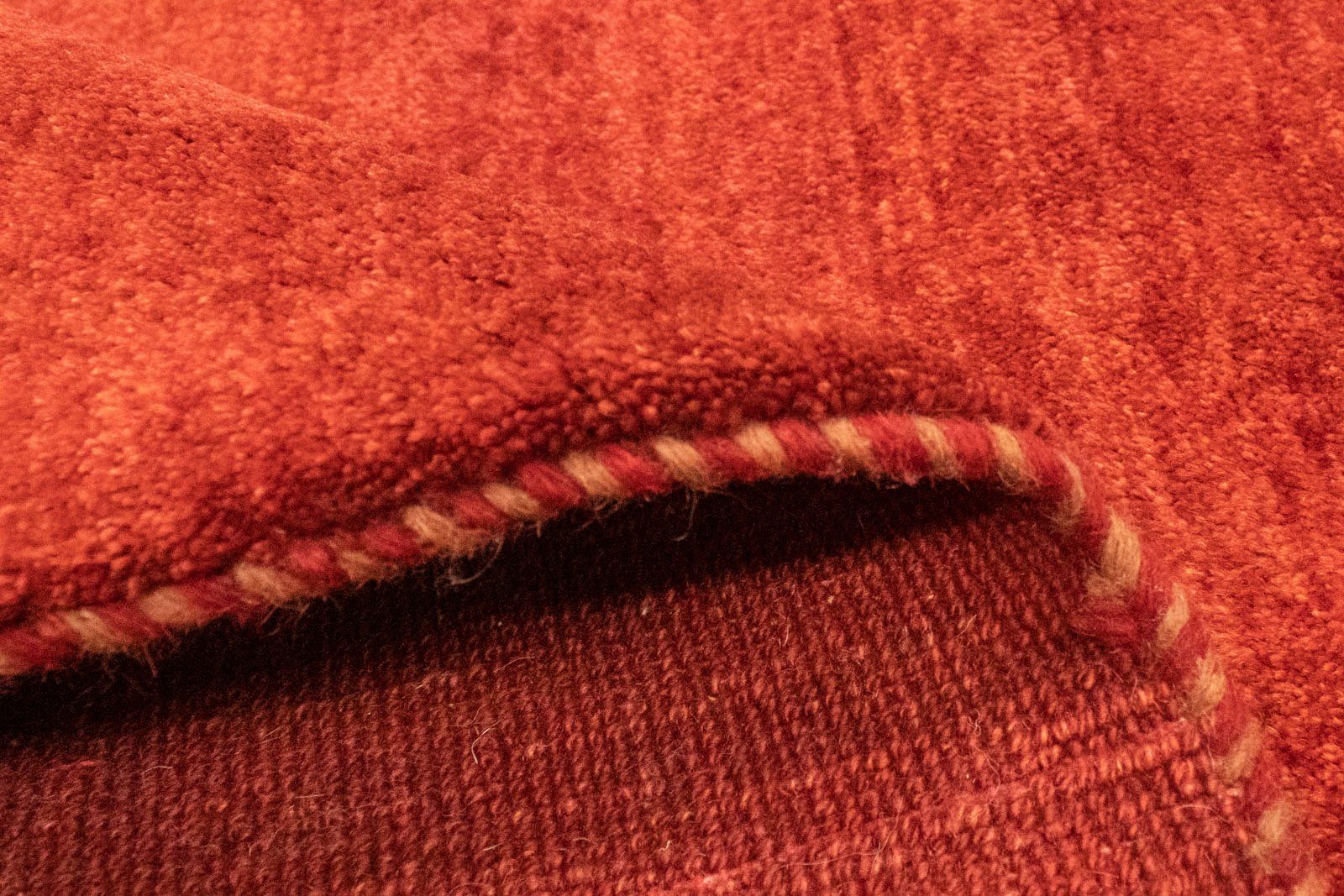 Wollteppich Gabbeh Teppich handgeknüpft rot, 18 handgeknüpft mm, rechteckig, morgenland, Höhe