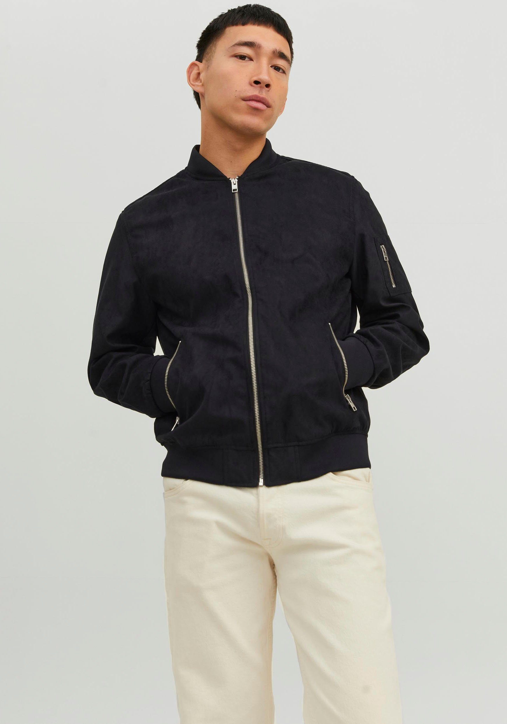 Blouson JJEROCKY FAUX SUEDE BOMBER NOOS