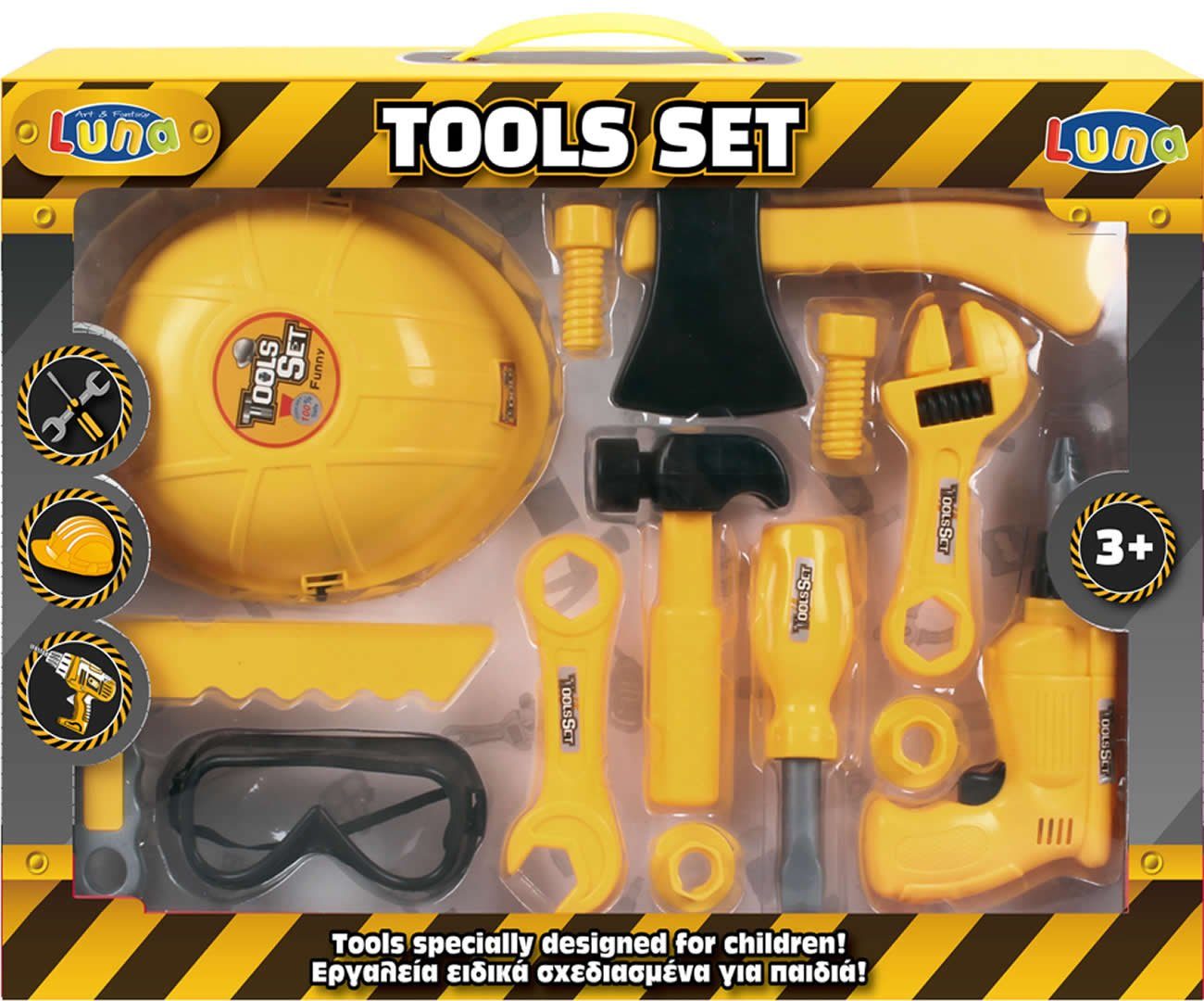 Diakakis Kinder-Werkzeug-Set Luna Kinder Werkzeugset 13-tlg. Handwerk Werkzeug, (Set, 13-tlg)