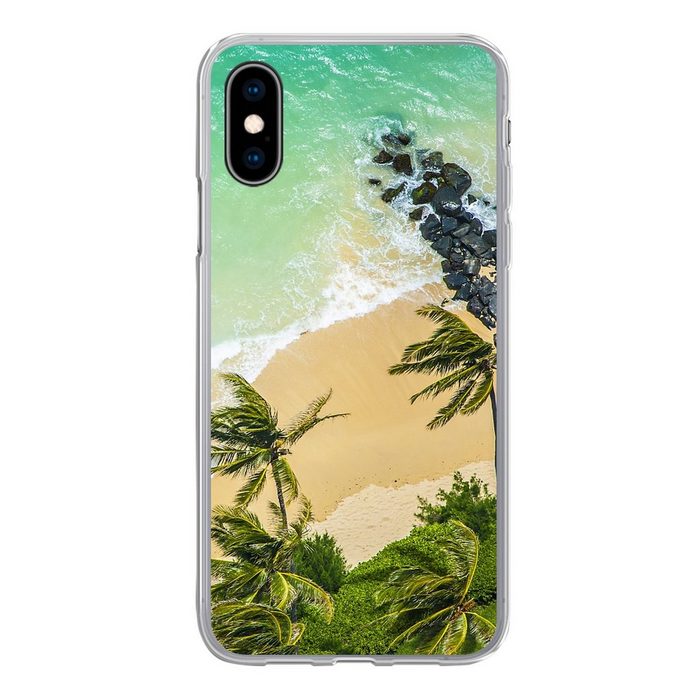 MuchoWow Handyhülle Strand auf Maui aus der Vogelperspektive Handyhülle Apple iPhone X/10 Smartphone-Bumper Print Handy