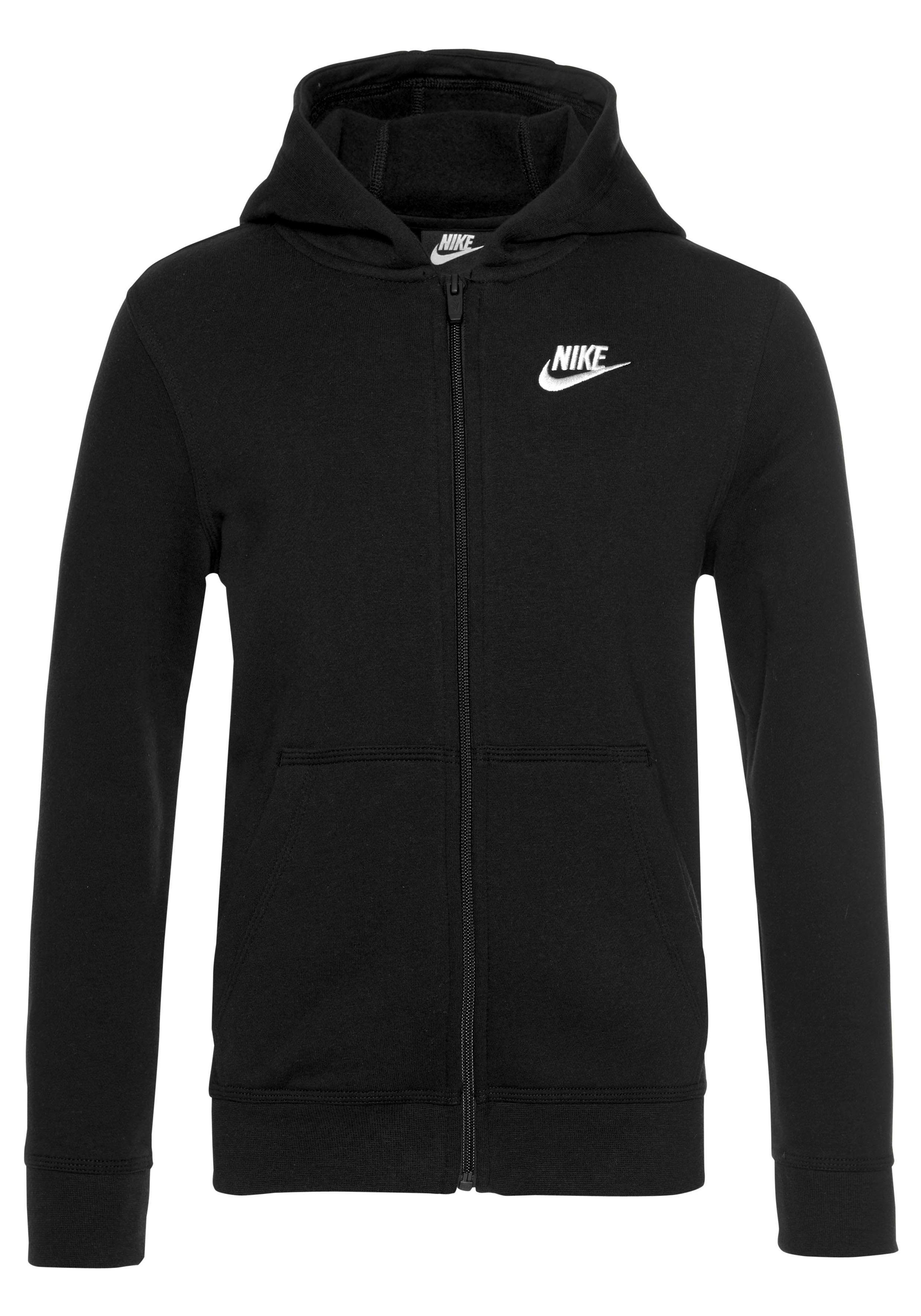 Nike NSW schwarz FZ CLUB Kapuzensweatjacke für HOODIE Sportswear Kinder -