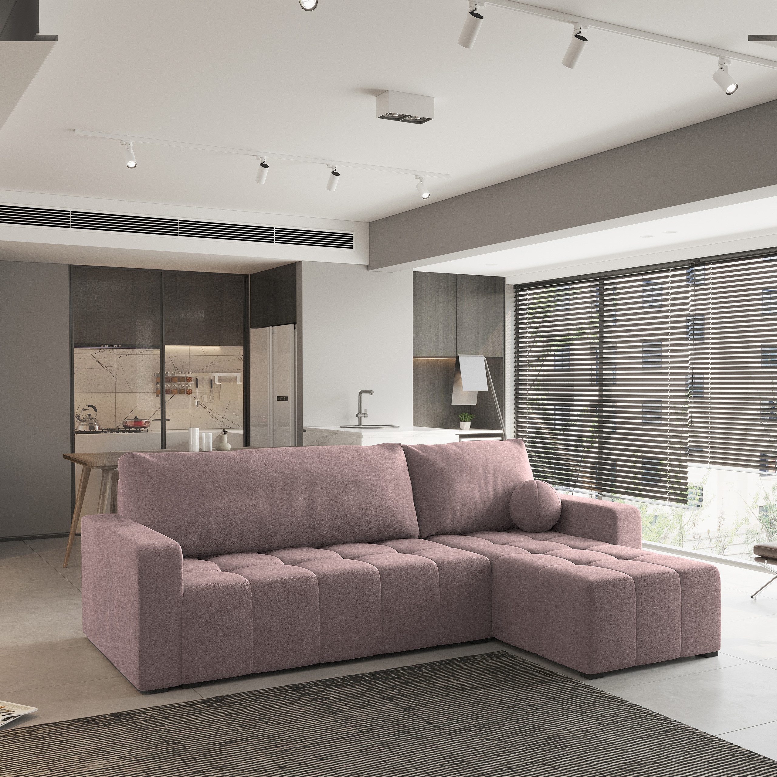 Masseno Ecksofa VOLIRA mit Schlaffunktion L-Form, Sofa mit Bettkasten