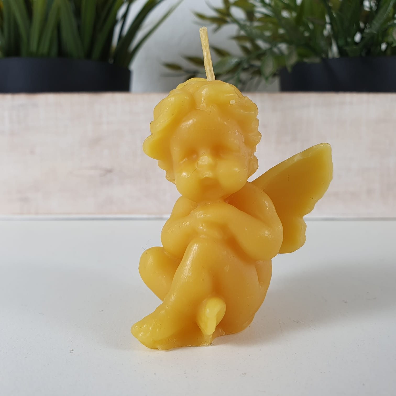 Aspinaworld Bienenwachskerze Engel Kerze 6 cm – Kerze aus Bienenwachs