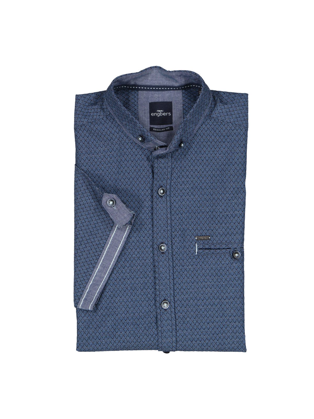 Engbers Kurzarmhemd Herren Sportives Kurzarmhemd mit Brusttasche, Brilliantblau