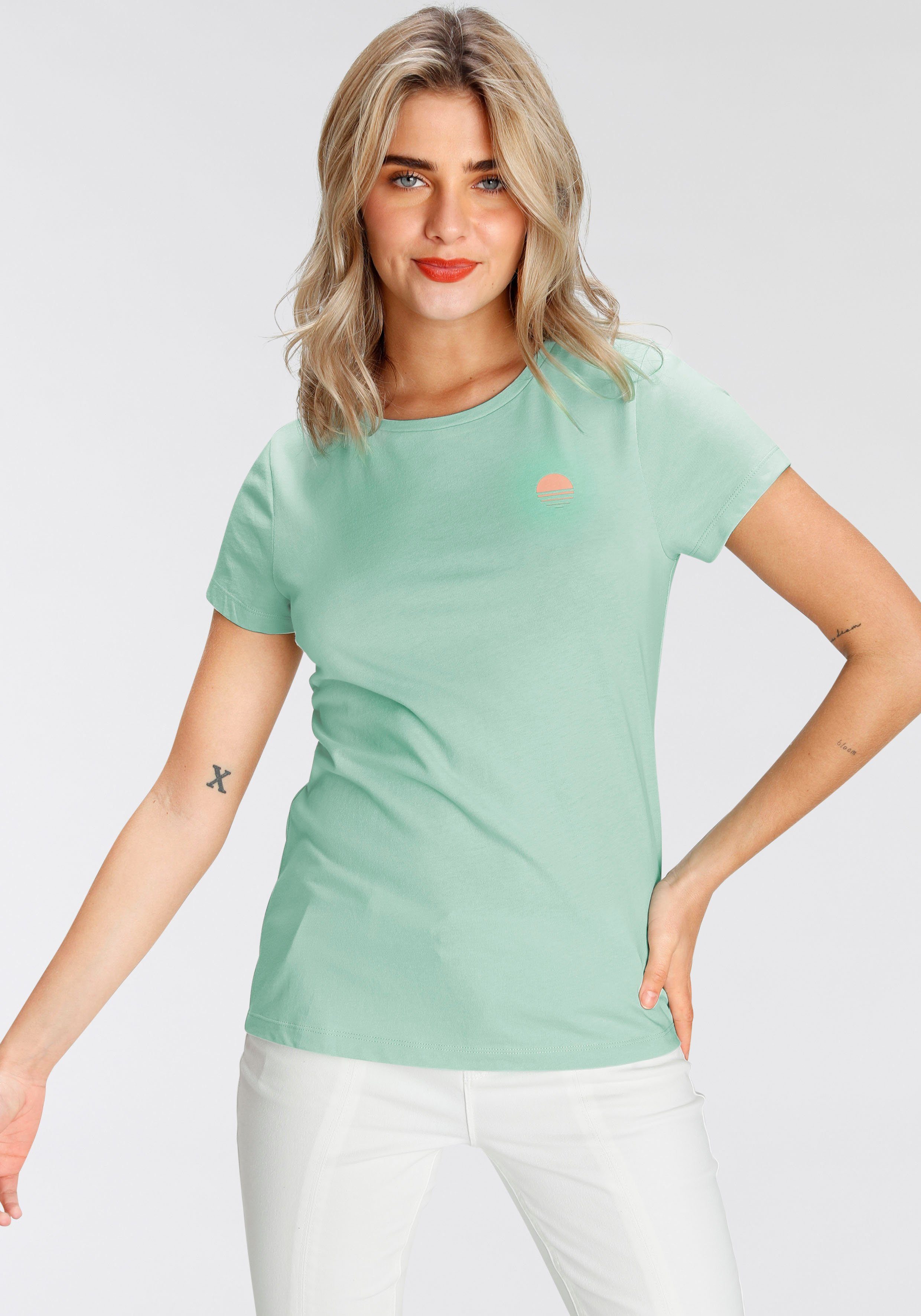 AJC T-Shirt sommerlichen Minimal- mit hinten großem Druck und