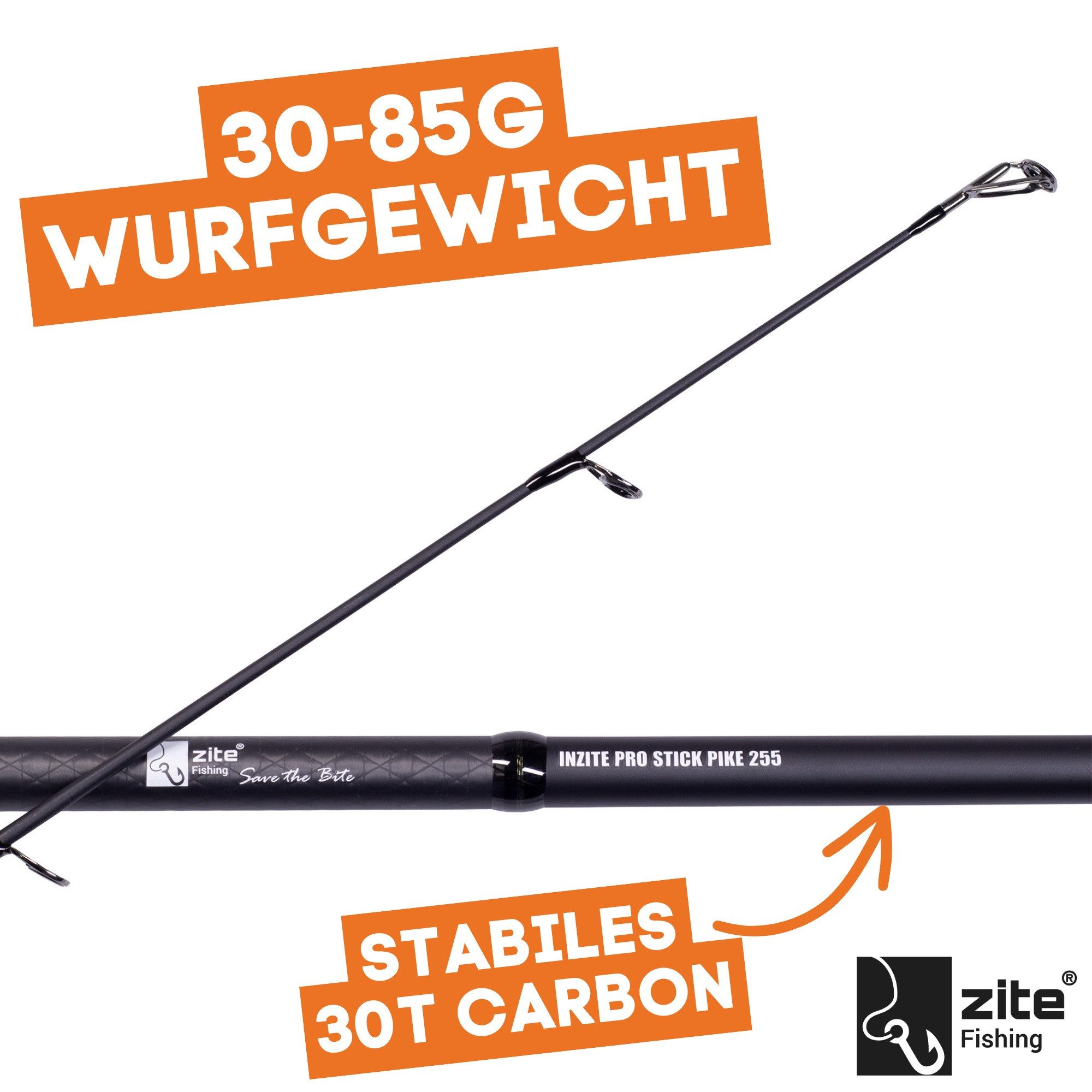 Zite Spinnrute Inzite Pro Stick mit Spinning Reel Pro Set Barsch, Zander & Hecht