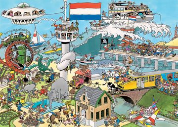 Jumbo Spiele Puzzle Jan van Haasteren Verkehrschaos + Bei Land und See, 2 Puzzleteile, Made in Europe