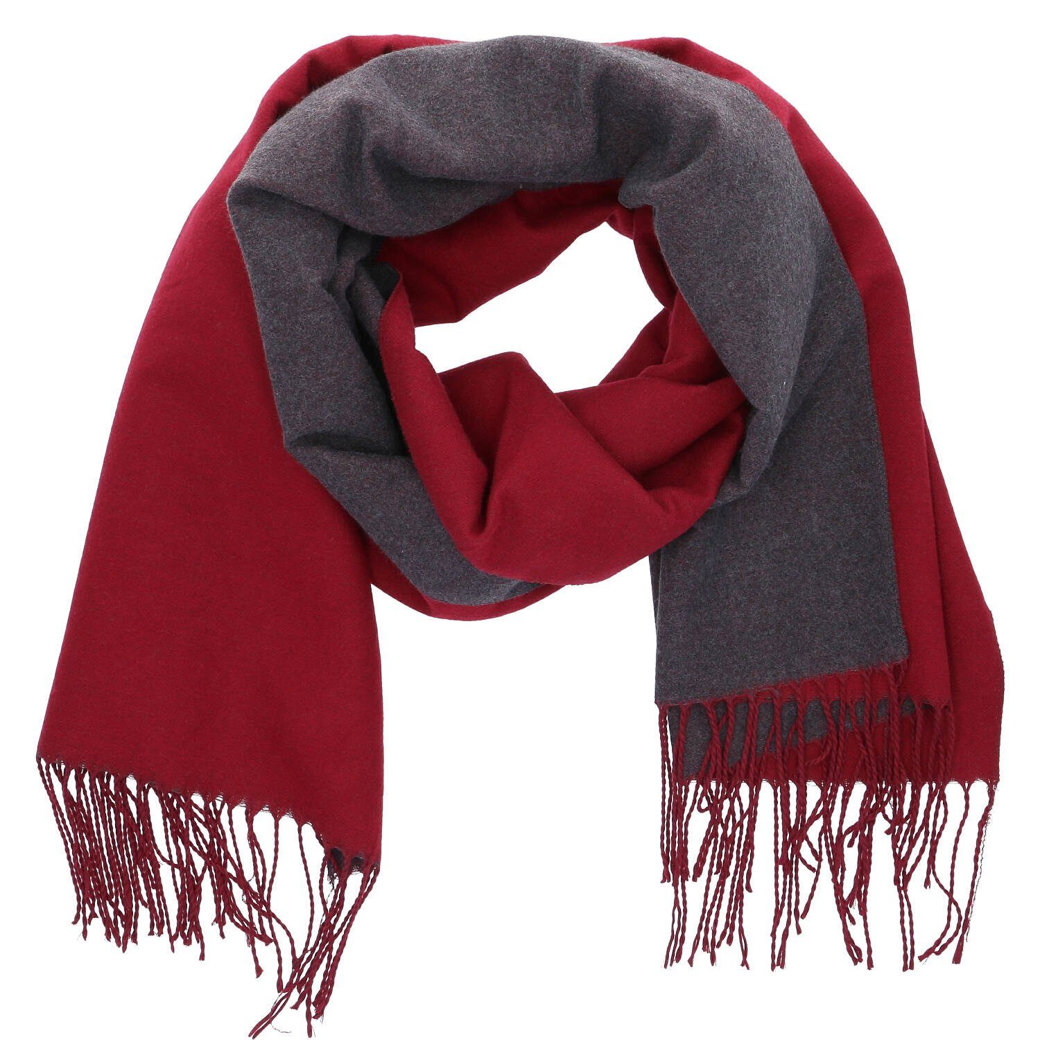 Antonio Strickschal Antonio Damen Schal soft Cashmera bordeaux/grau günstig online kaufen
