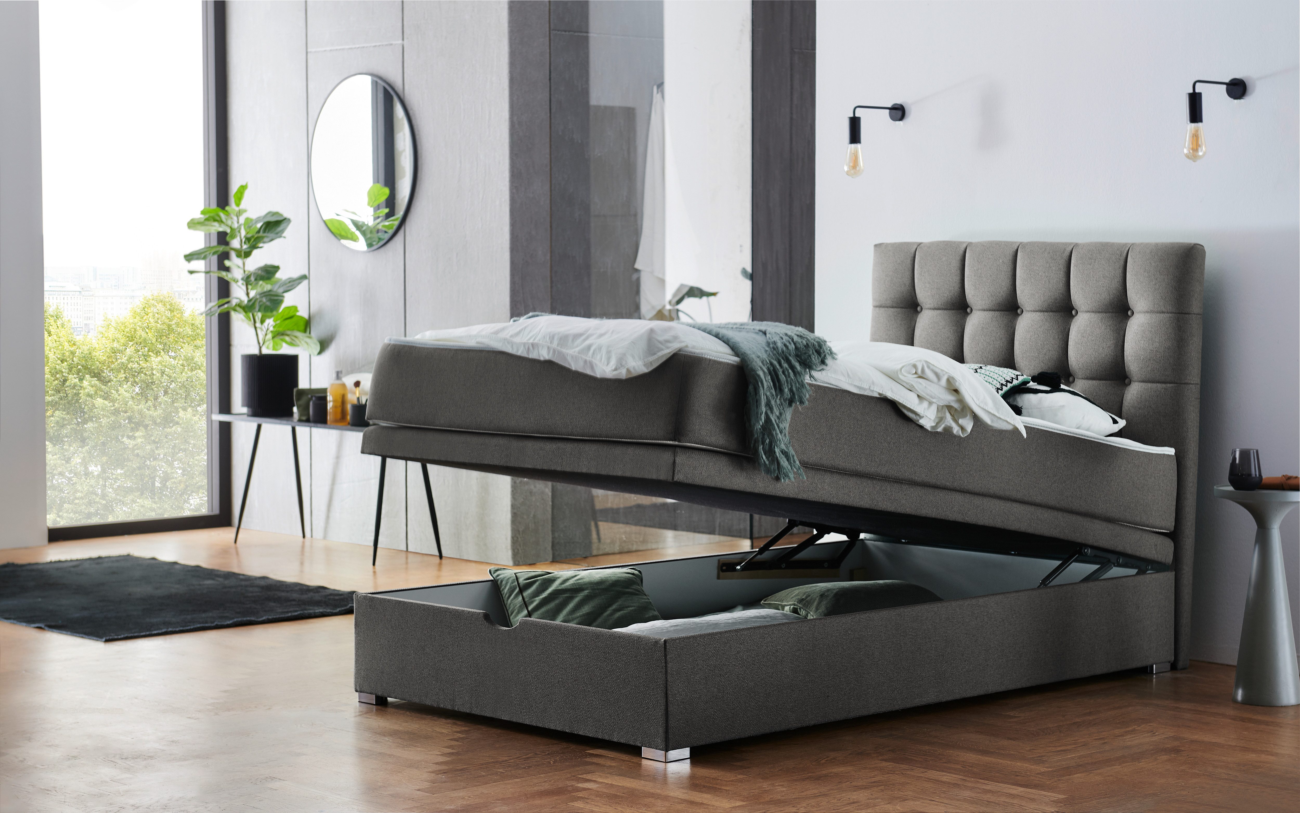 ATLANTIC home collection Boxbett Riona, erweiterbar zu Doppel- und Familienbett, wahlweise mit 120x200cm Taschen-Federkernmatratze oder ohne Matratze