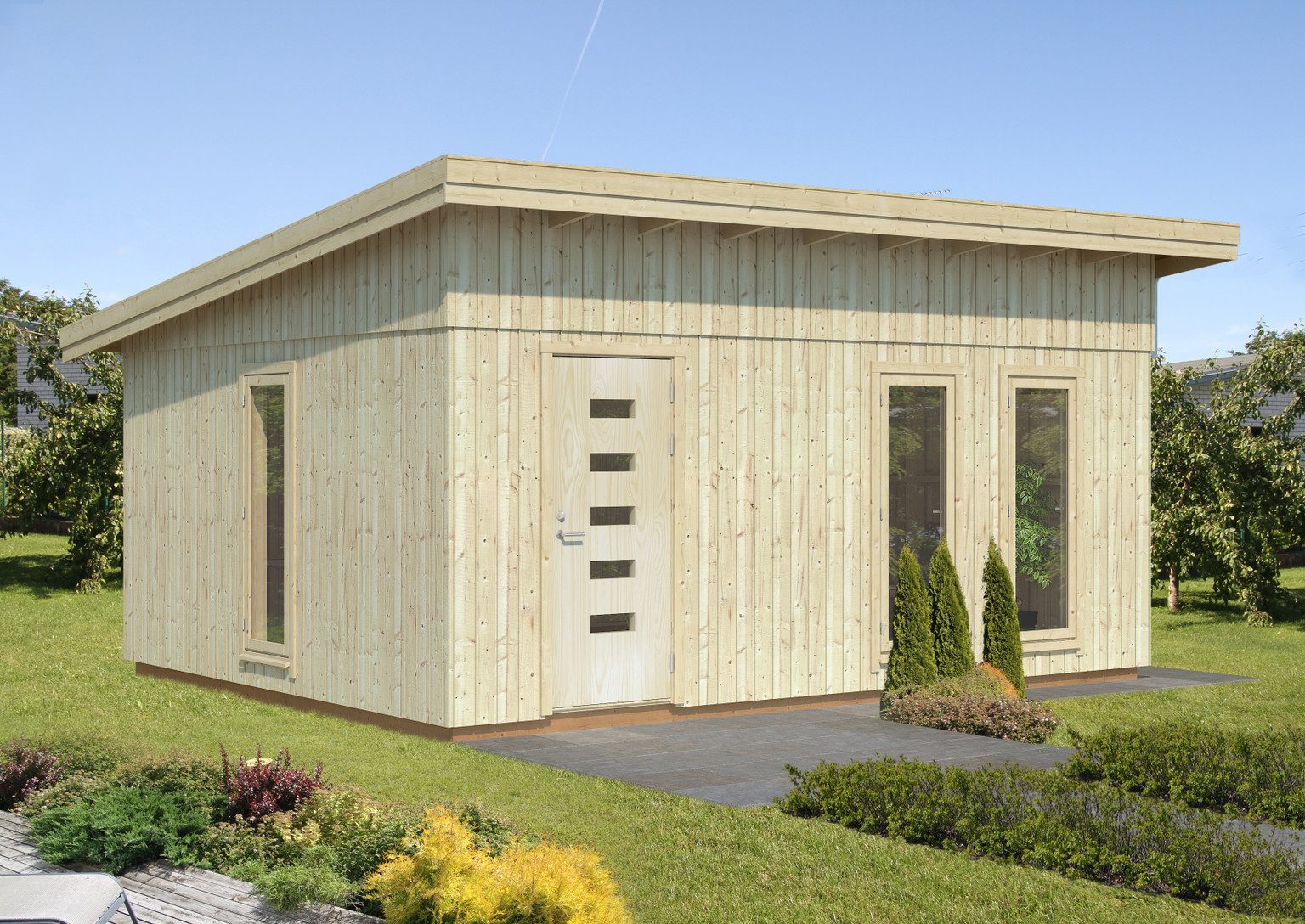 Palmako Gartenhaus Palmako Gartenhaus Nordic+ Haus Annika Home Office, 18 mm, 539 x 608 x 309 cm, unbehandelt