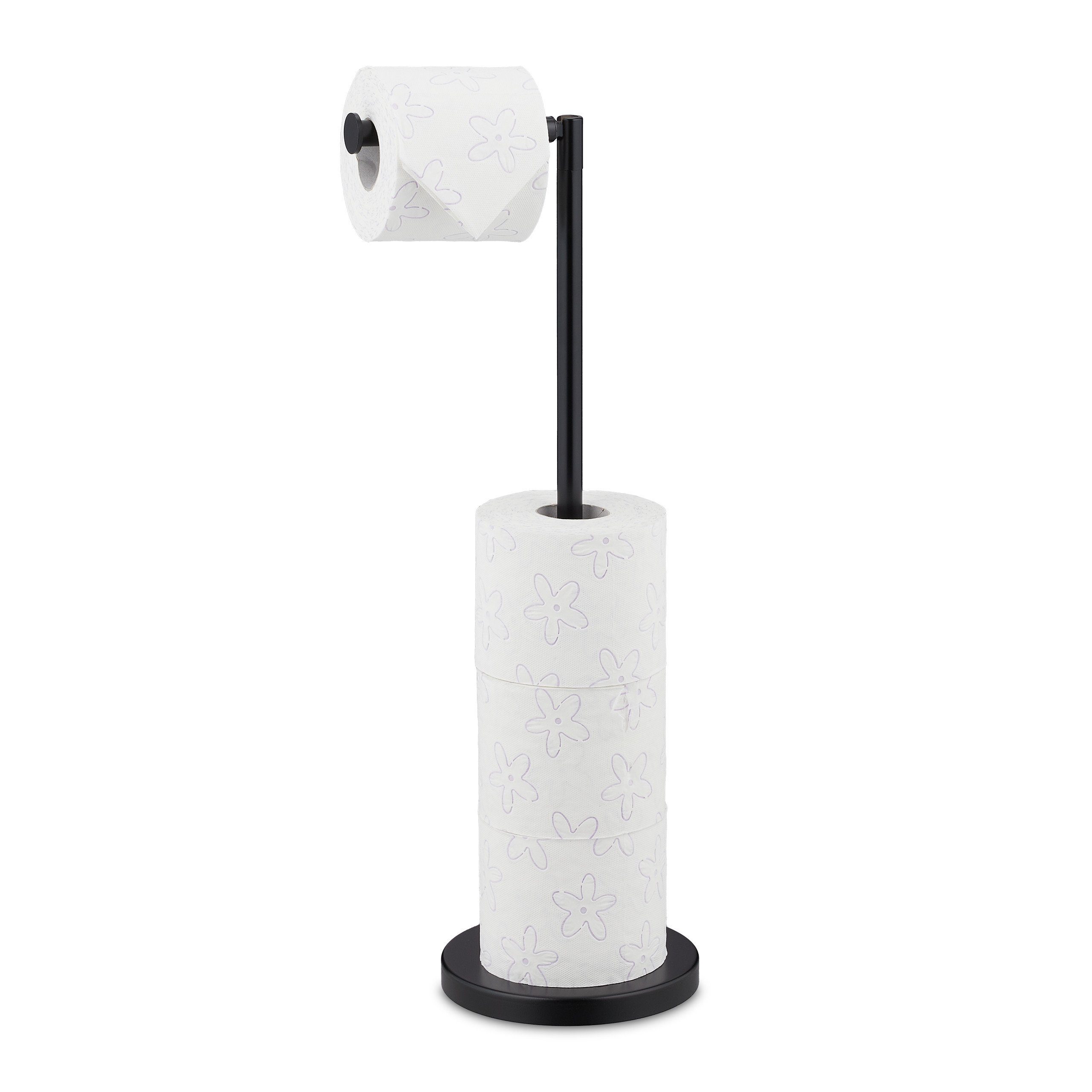 relaxdays Toilettenpapierhalter Schwarzer Toilettenpapierhalter günstig online kaufen