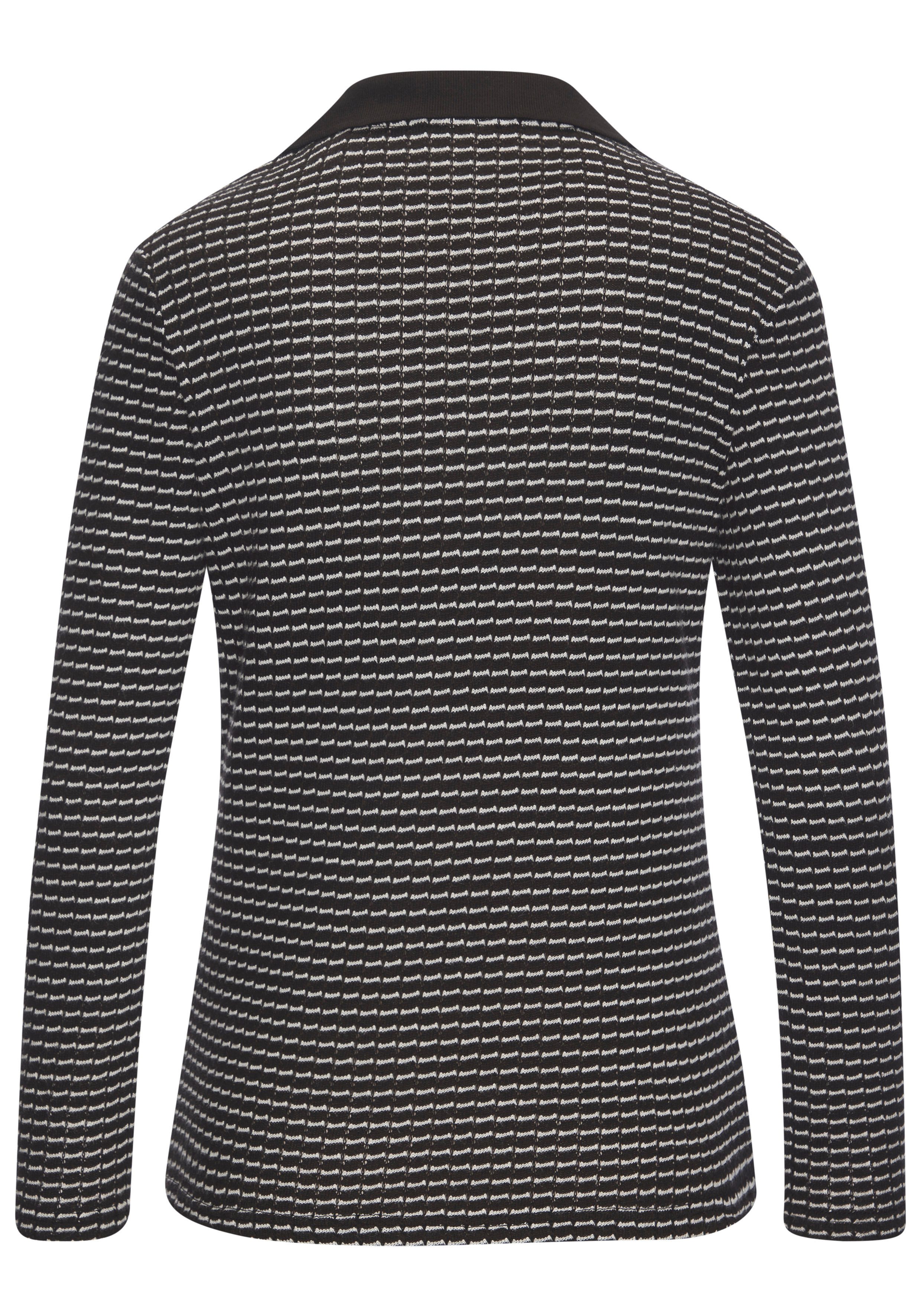 Vivance Langarm-Poloshirt aus strukturierter Strickqualität schöne Strick-Qualität