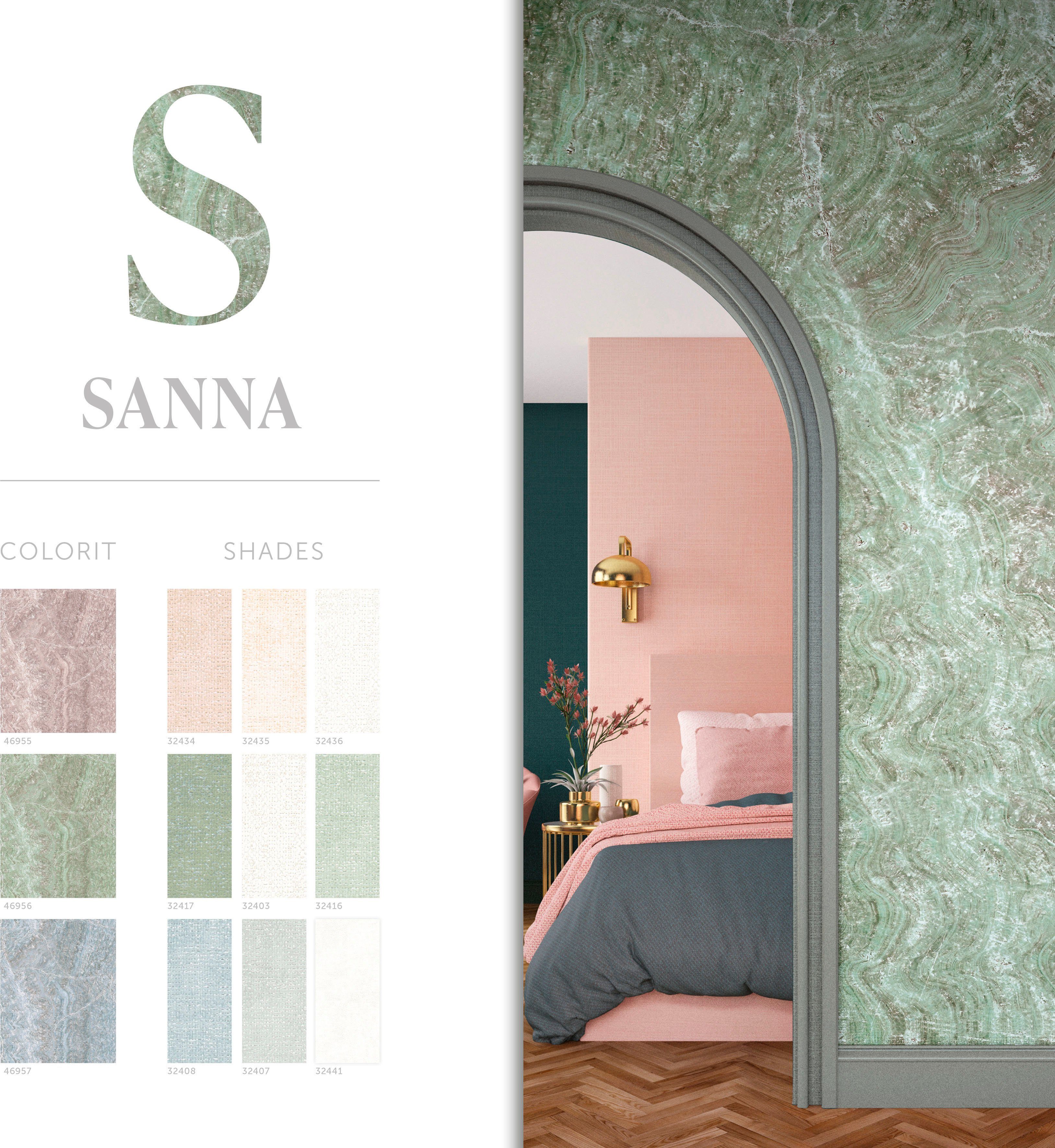 Fototapete beige/rosa Sanna, glatt, Vliestapete Marburg für moderne matt, Wohnzimmer Küche Schlafzimmer
