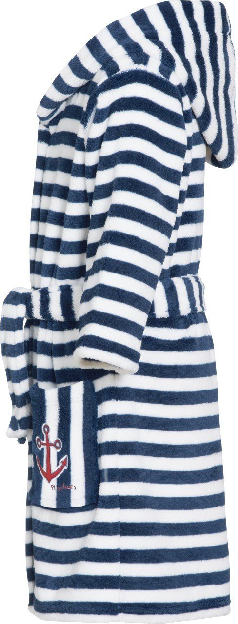 Playshoes Kinderbademantel Fleece-Bademantel Ringel maritim – Bild 3 von 4