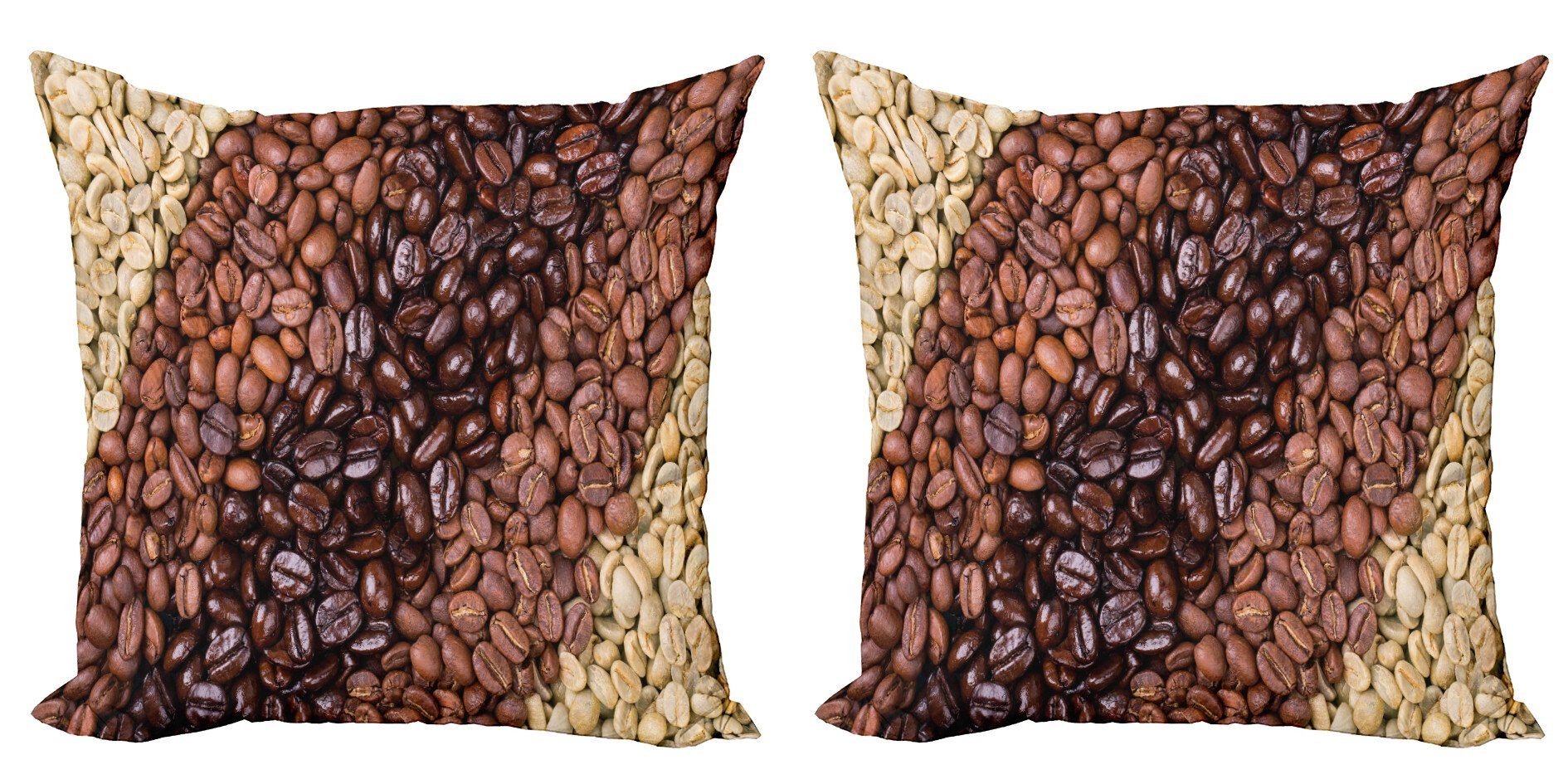 Kissenbezüge Modern Accent Doppelseitiger Digitaldruck, Abakuhaus (2 Stück), Kaffee Kaffeebohnen Streifen