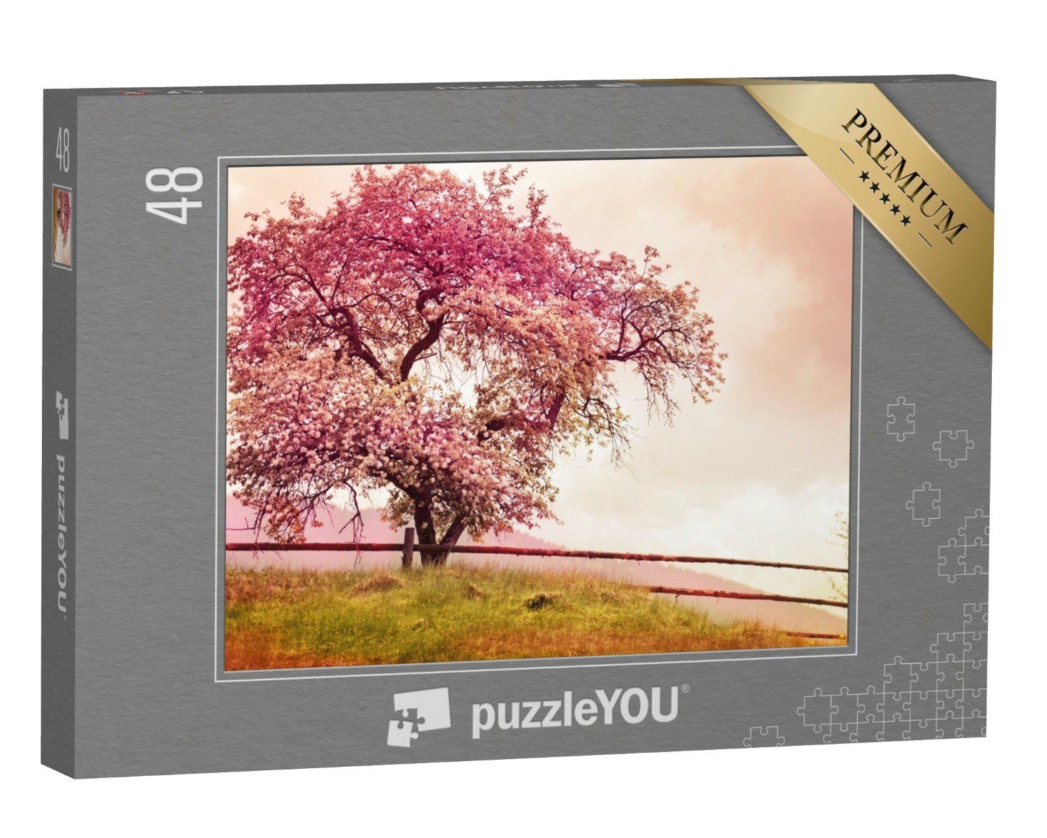 puzzleYOU Puzzle Atemberaubend schön blühender Baum, 48 Puzzleteile, puzzleYOU-Kollektionen Frühling, Himmel & Jahreszeiten