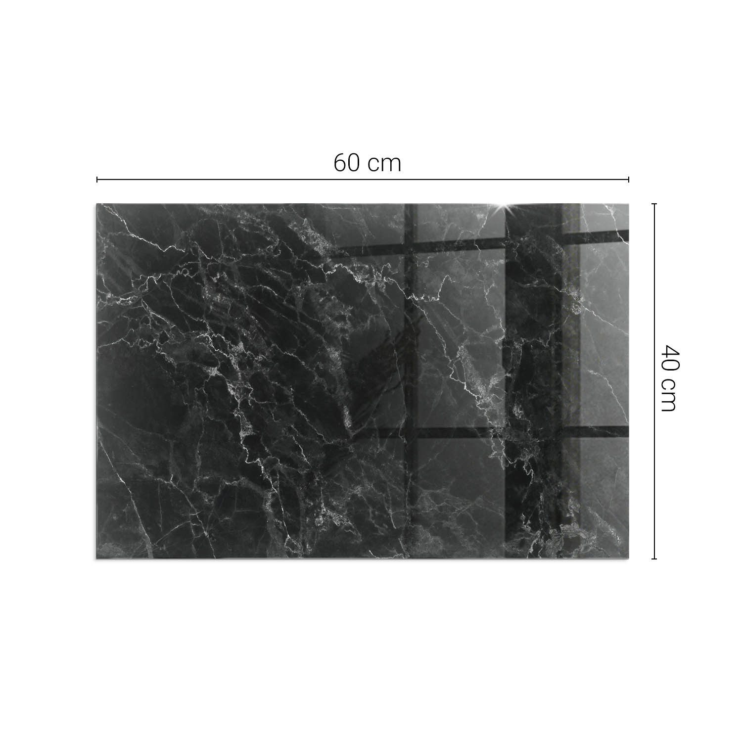 Tulup Bodenschutzplatte Schwarz Elegantes Marmormuster, Gehärtetem Glas für Kaminöfen – Bild 4 von 5